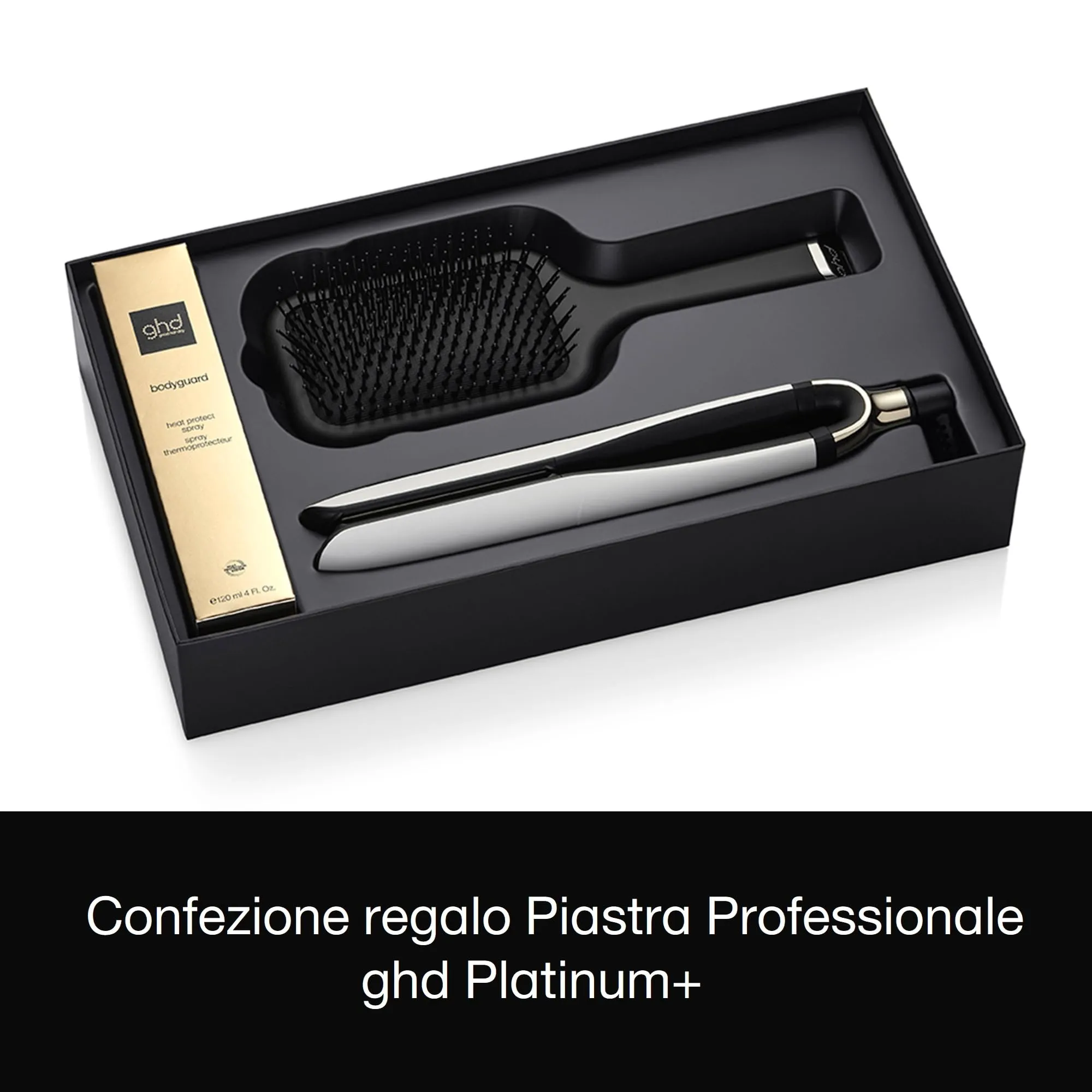ghd Platinum+ Set - Piastra intelligente e professionale con ghd Bodyguard e spazzola The all Rounder, piastre da 26 mm, spina EU - immagine 4