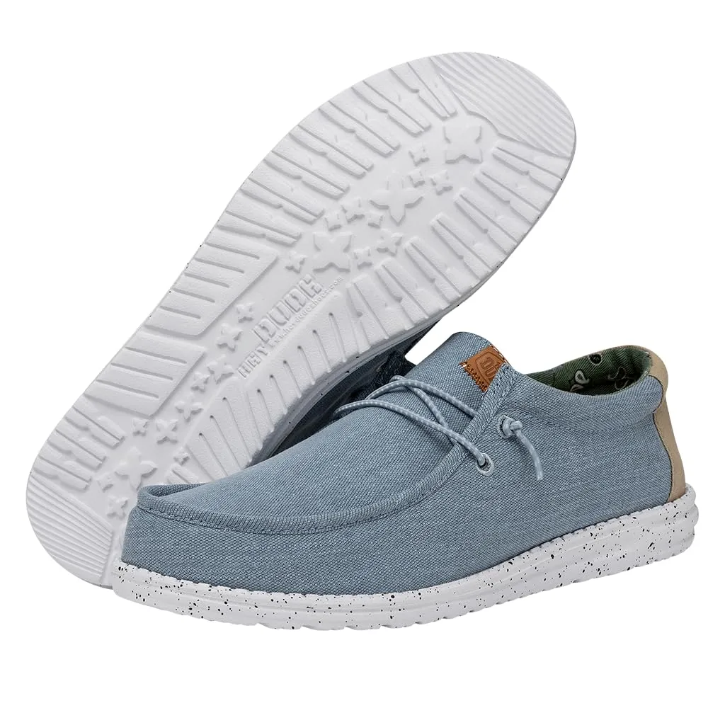 HEYDUDE Men Wally Washed Canvas Casual Moccasin Blue 44 EU - immagine 6