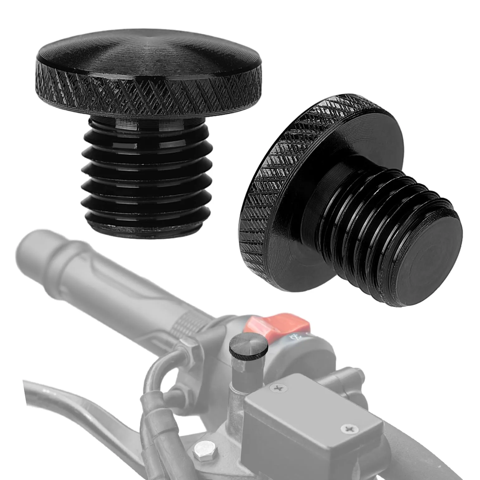 KEMIMOTO Tappi Specchietti Retrovisore M10 Filettatura Destra in Alluminio CNC, 2 Pezzi - immagine 1