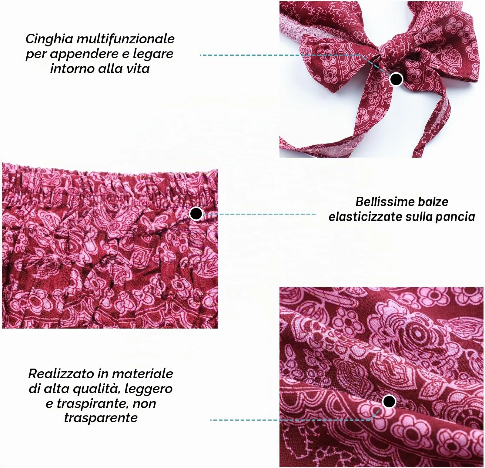 Adigaber Gonna Lunga 2 in 1 da Donna Bohémien Stampa Floreale Taglia Unica - immagine 6