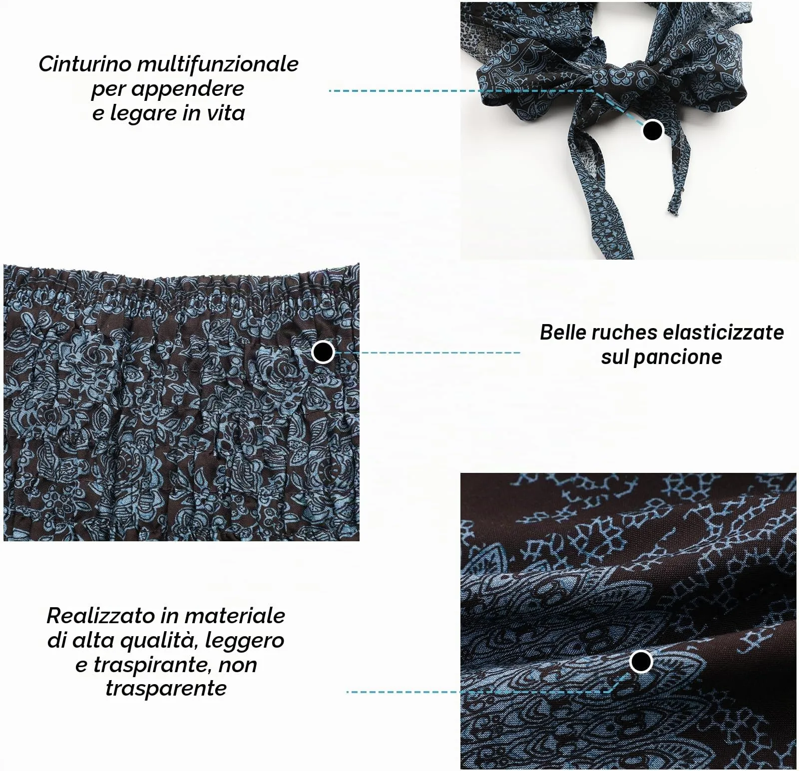 Adigaber Gonna Lunga 2 in 1 Donna Bohémien Stampa Floreale Taglia Unica - immagine 6