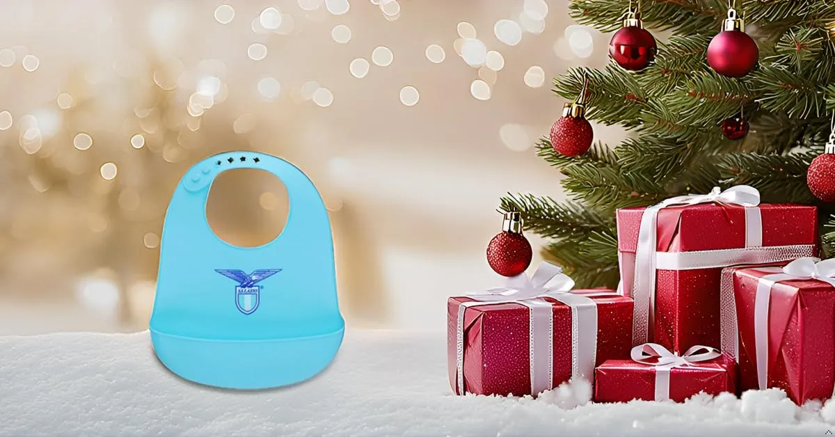 SS Lazio Bavaglino in Silicone per Bambini e Neonati, Celeste - immagine 4