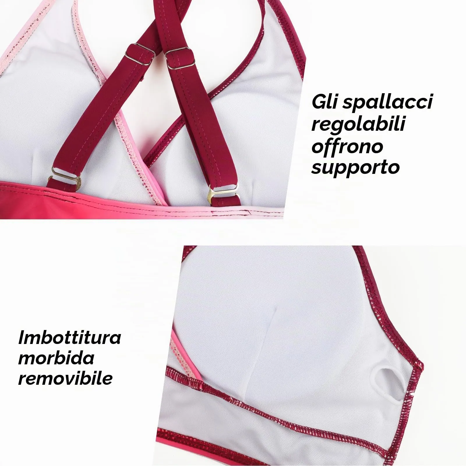 Adigaber Costume da Bagno Bikini Due Pezzi Donna Vita Alta Stampato - immagine 6