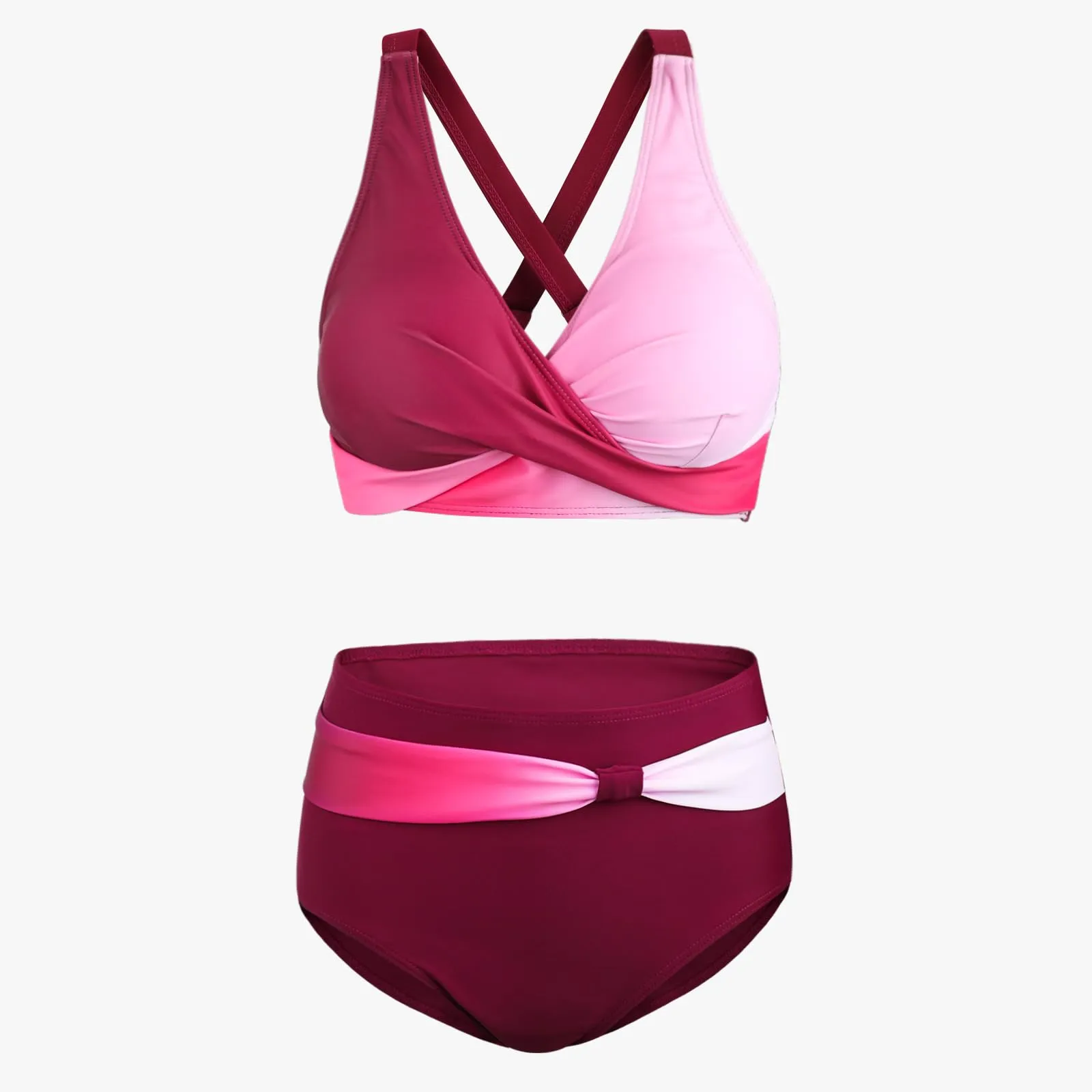 Adigaber Costume da Bagno Due Pezzi Donna Vita Alta Stampato Bikini Set - immagine 4