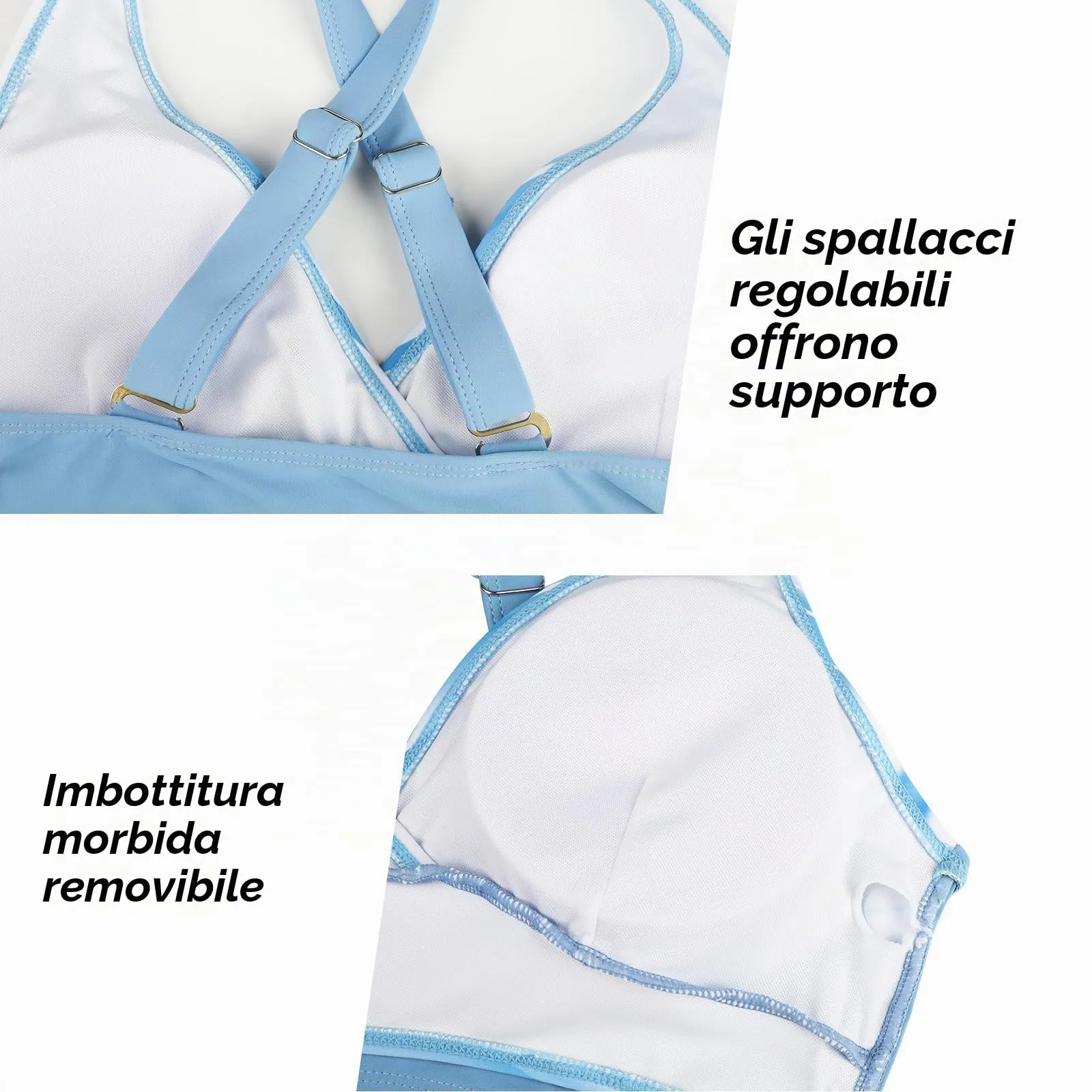 Adigaber Costume da Bagno Due Pezzi Donna Vita Alta Stampato Bikini Set - immagine 6