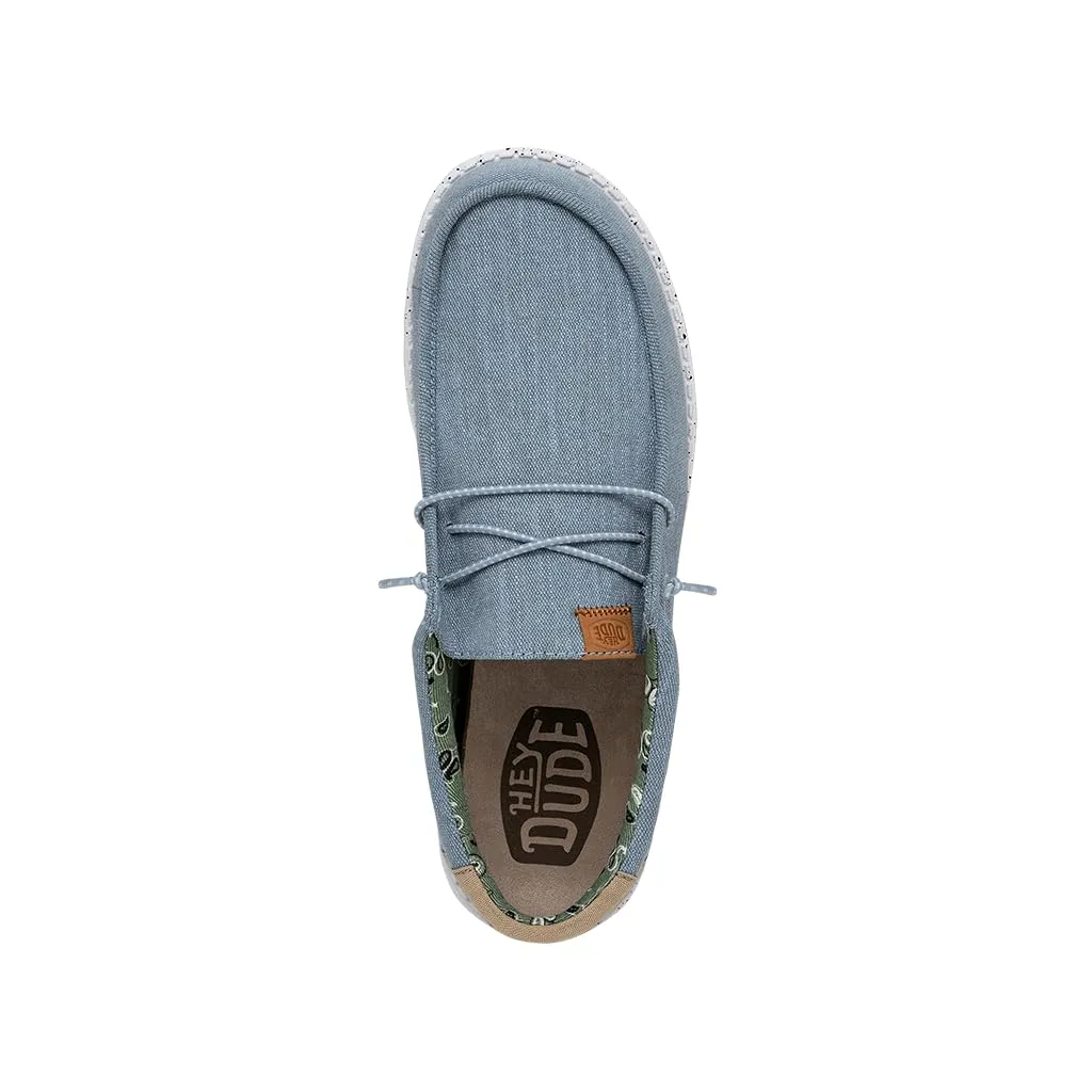 HEYDUDE Men's Wally Washed Canvas Moccasins, Blue, 45 EU - immagine 3