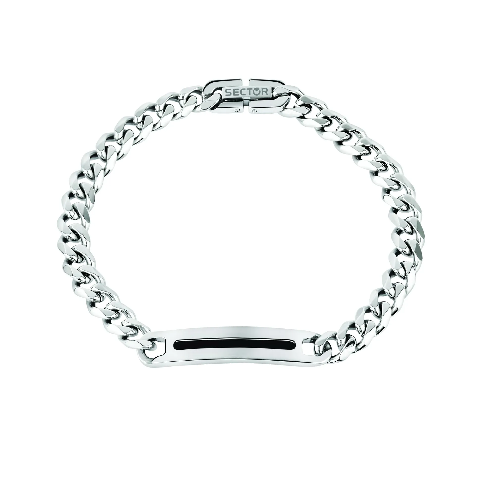 Sector No Limits Basic Bracciale Uomo SZS40 Acciaio Smaltato e Pelle 22 cm - immagine 1