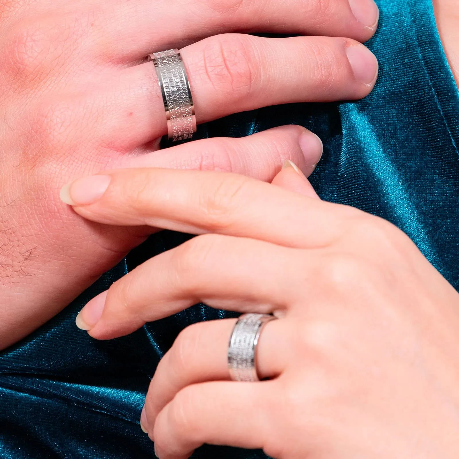 Anellissimo Anello Preghiera Padre Nostro in Latino Unisex in Acciaio 316L - 18 - immagine 5