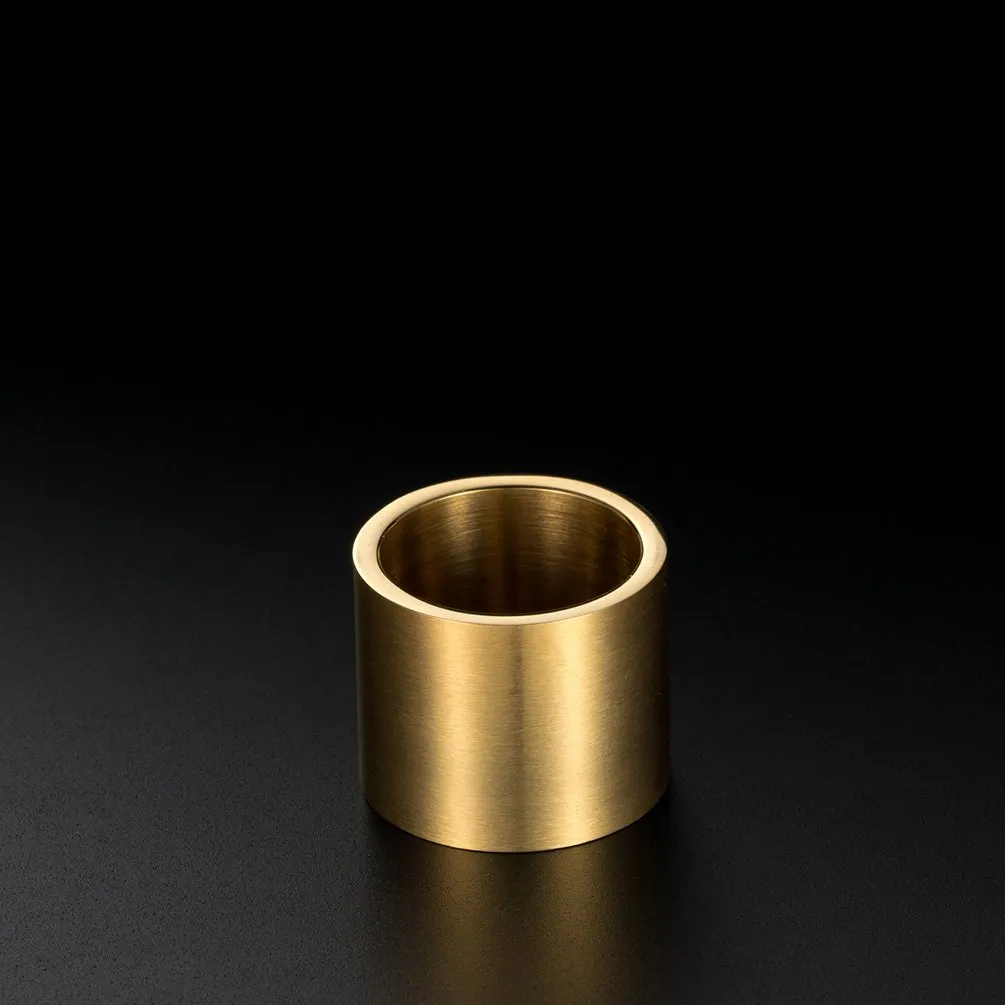 HIJONES Anello da Pollice a Fascia Larga in Acciaio Inossidabile, Finitura Spazzolata Opaca, Oro 19mm, Misura 22 - immagine 4