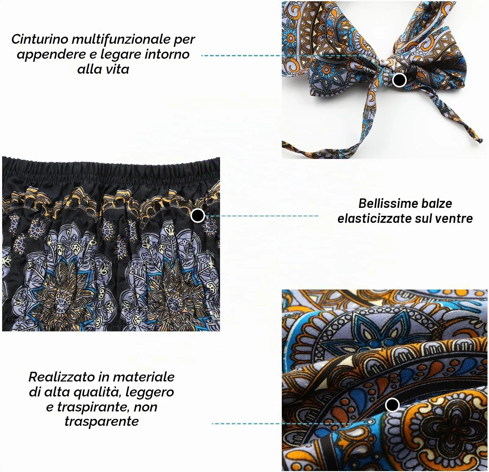 Adigaber Gonna Lunga 2 in 1 Donna Bohémien Stampa Floreale Taglia Unica - immagine 6