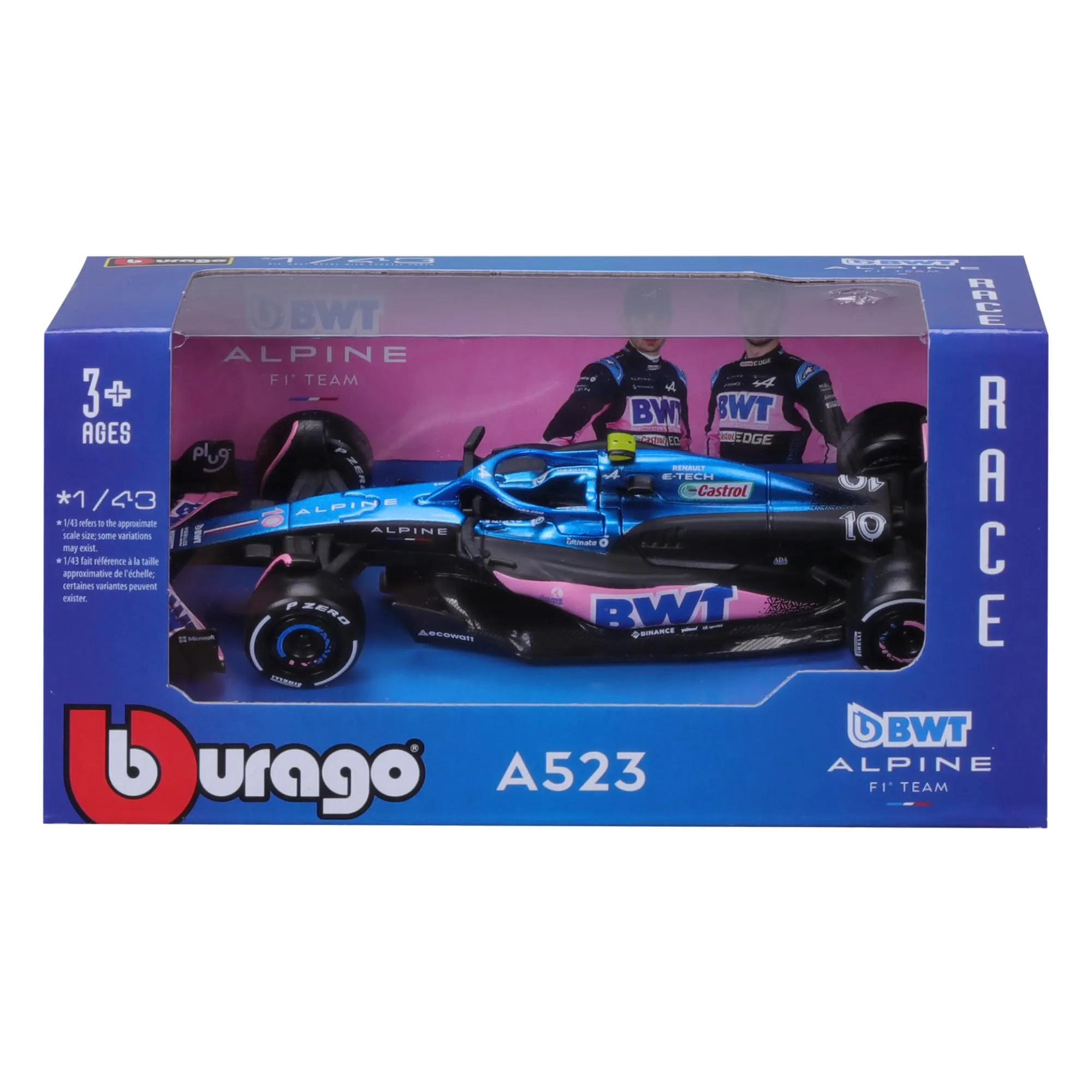 Bburago Renault Alpine A523 Pierre Gasly #10 2023 1:43 Scale Model Car - immagine 2