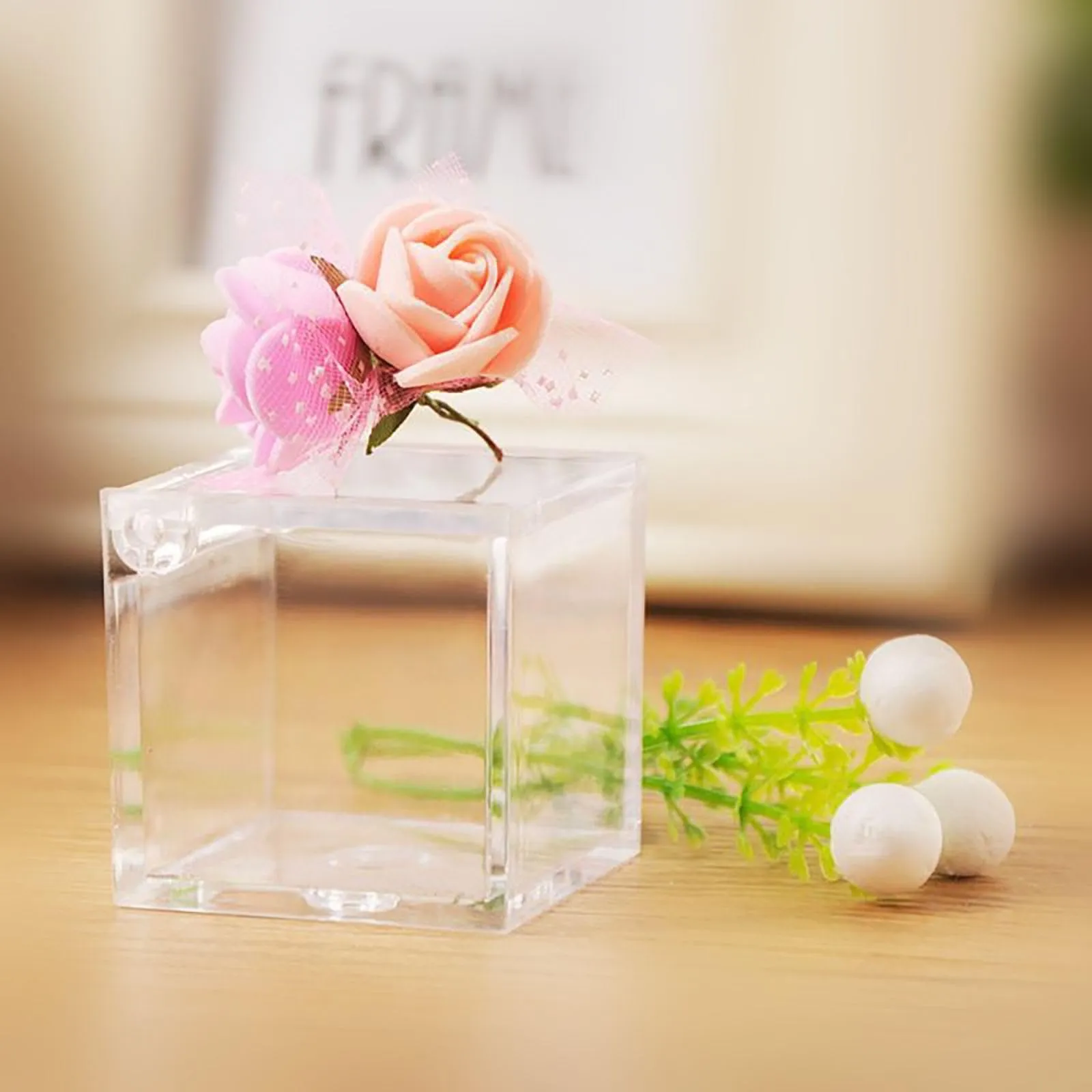 Doni Bomboniere 50 Scatoline Plexiglass Cubo Trasparenti 5x5x5 cm - immagine 2