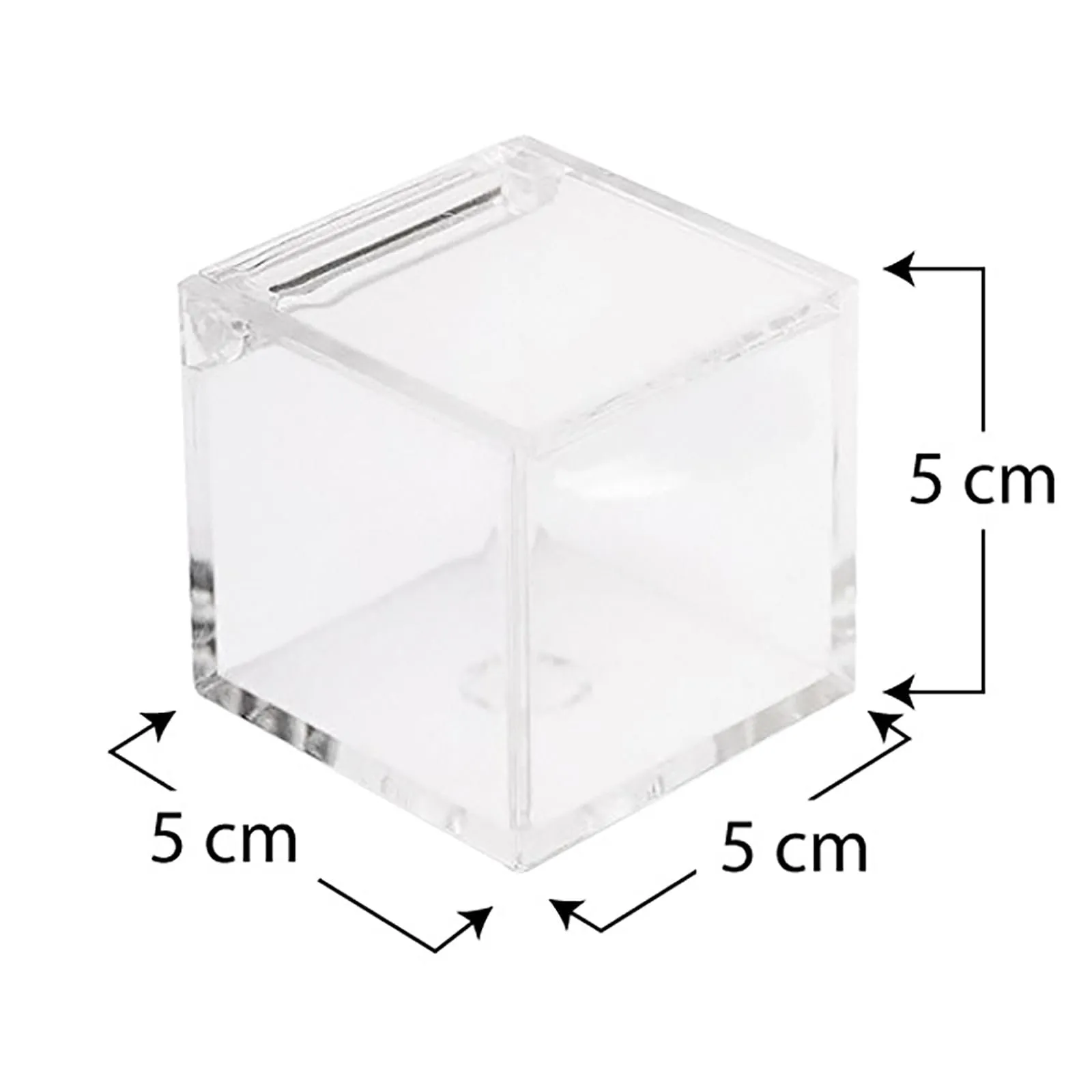 Doni Bomboniere 20 Scatoline in Plexiglass 5x5x5 cm Cubo Trasparenti per Confetti - immagine 5