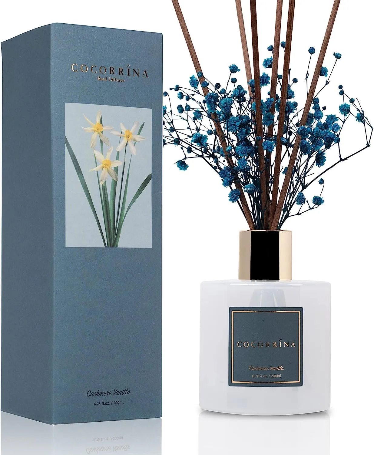 COCORRÍNA Diffusore Profumo Ambiente Cashmere Vaniglia, 200ml con Bastoncini - immagine 2