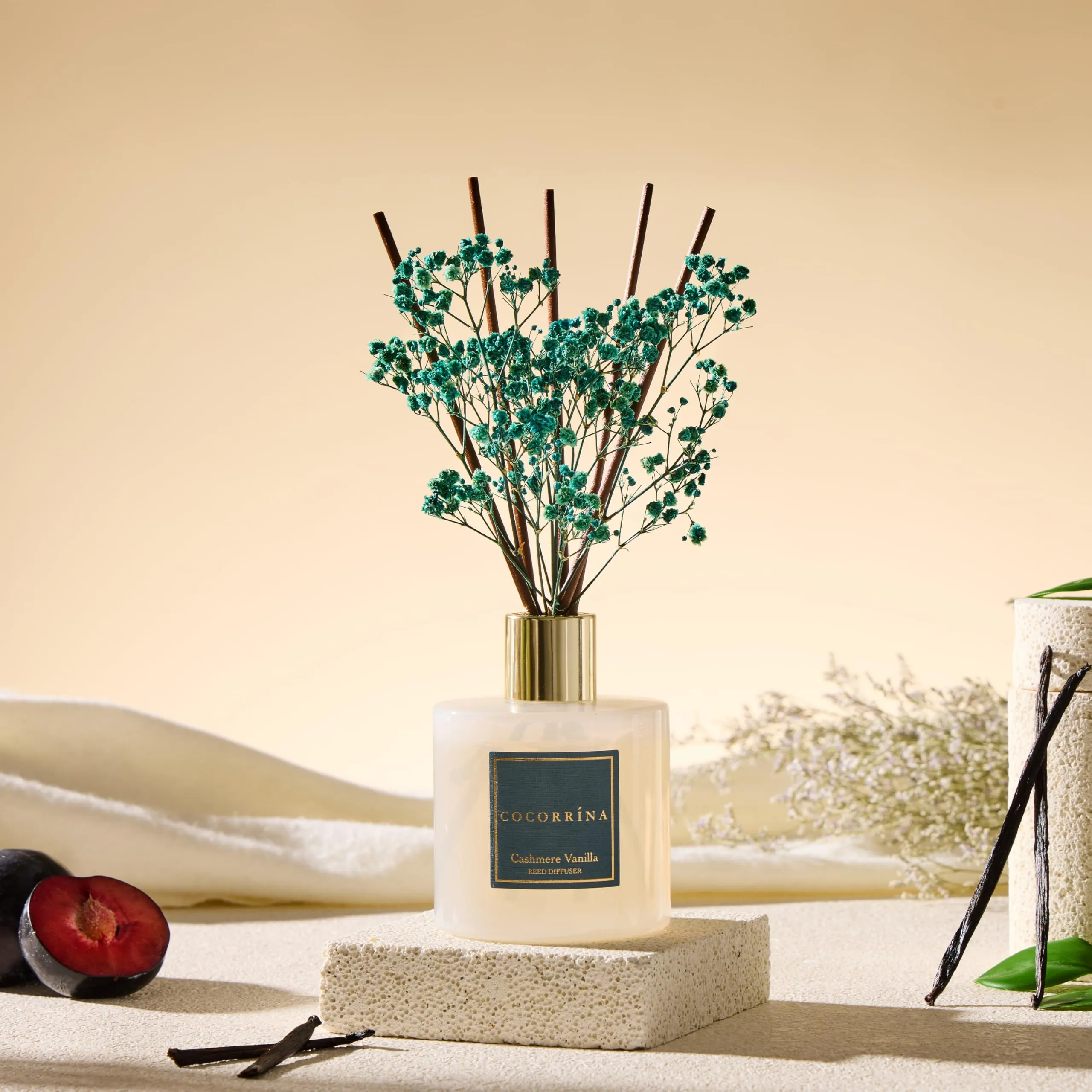 COCORRÍNA Diffusore Profumo Ambiente Cashmere Vaniglia, 200ml con Bastoncini - immagine 5