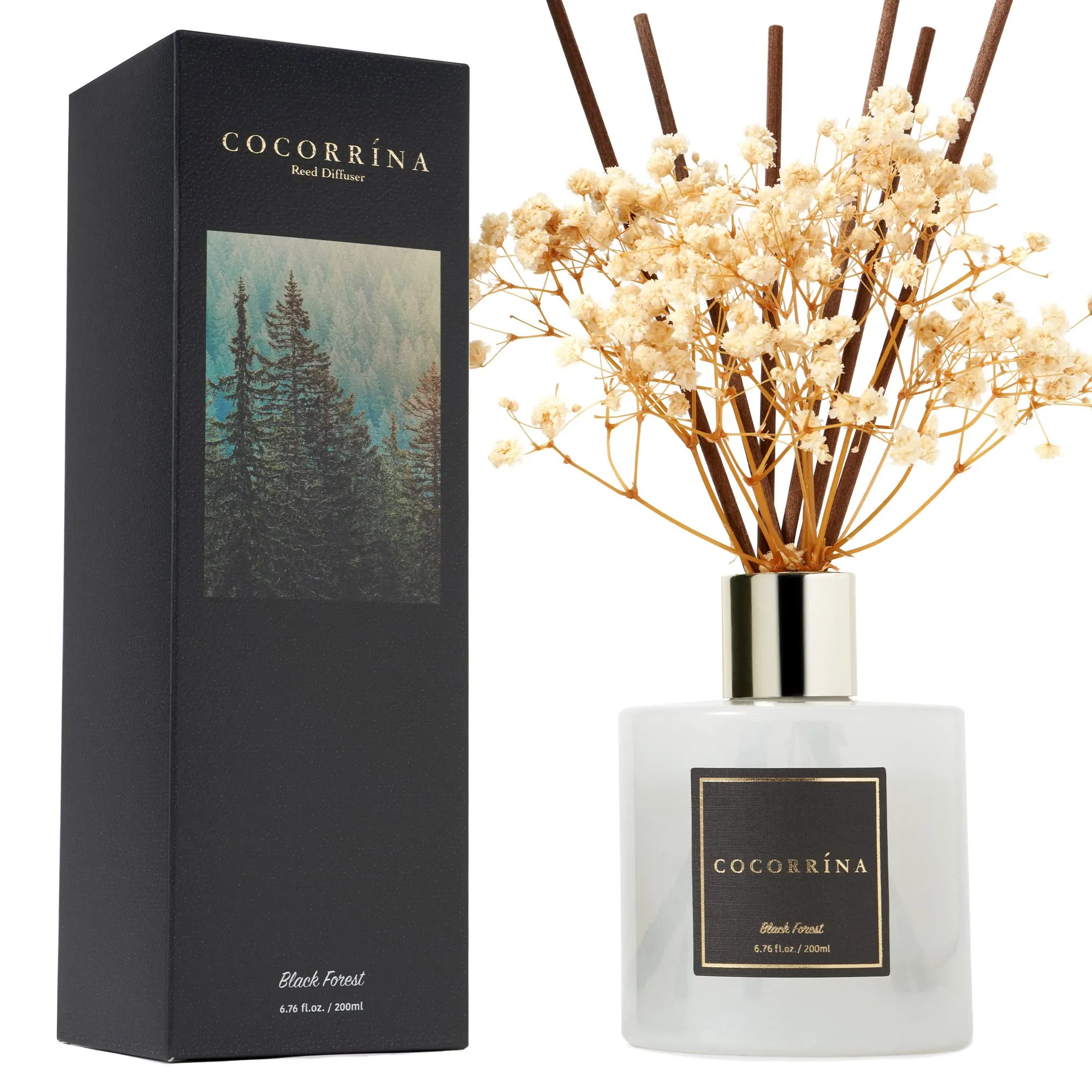 COCORRÍNA Diffusore Profumo Ambiente Foresta Nera, 200ml con Bastoncini - immagine 2