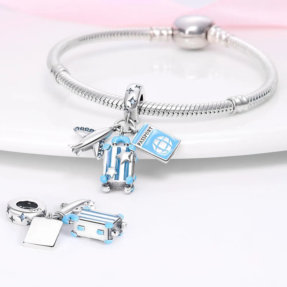 Pandach Bead Charm Ciondolo Argento Sterling 925 con Cubic Zirconia per Braccialetti e Collane Europei - immagine 2