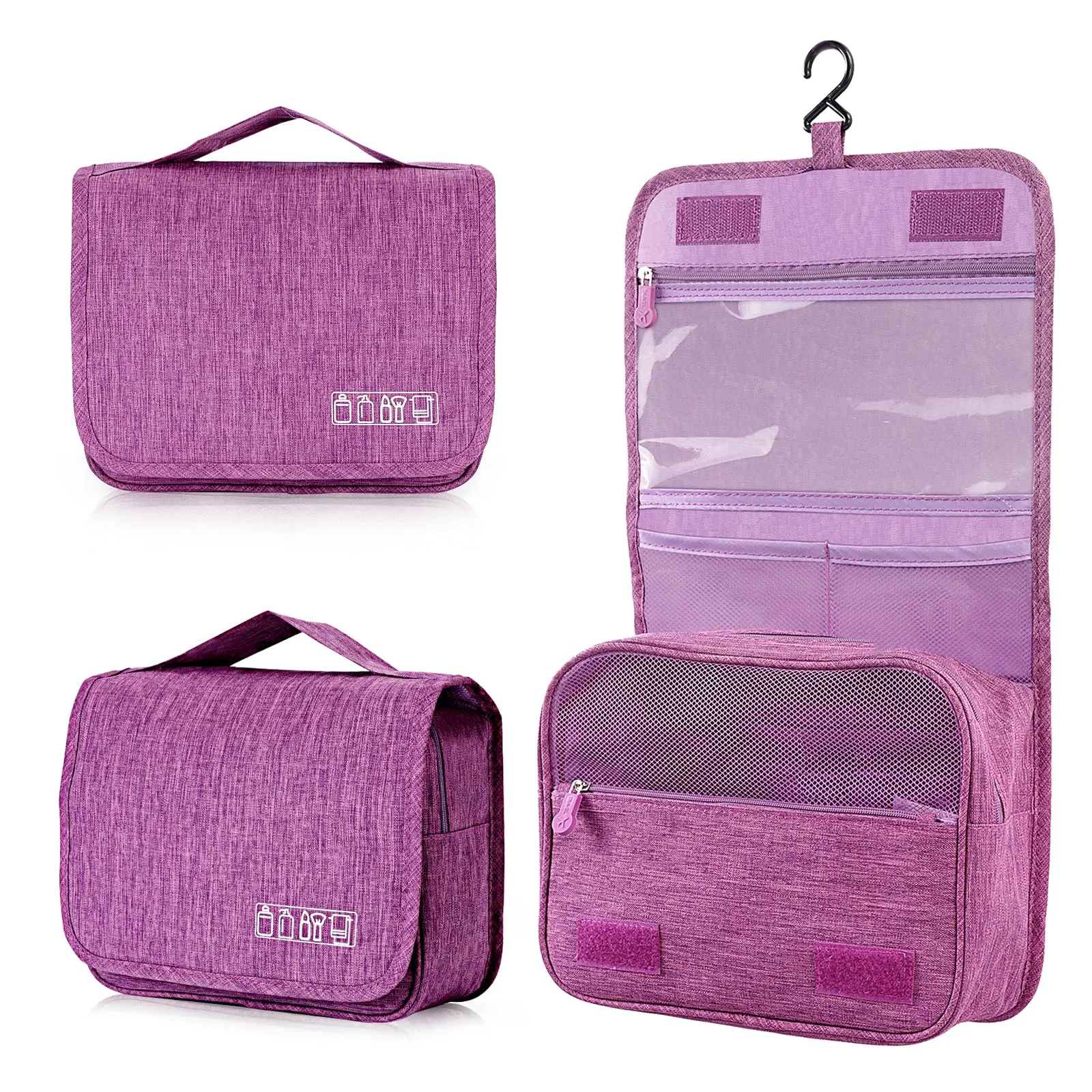 AiQInu Beauty Case da Viaggio, Borsa da Toilette Impermeabile con Gancio per Appendere - immagine 1