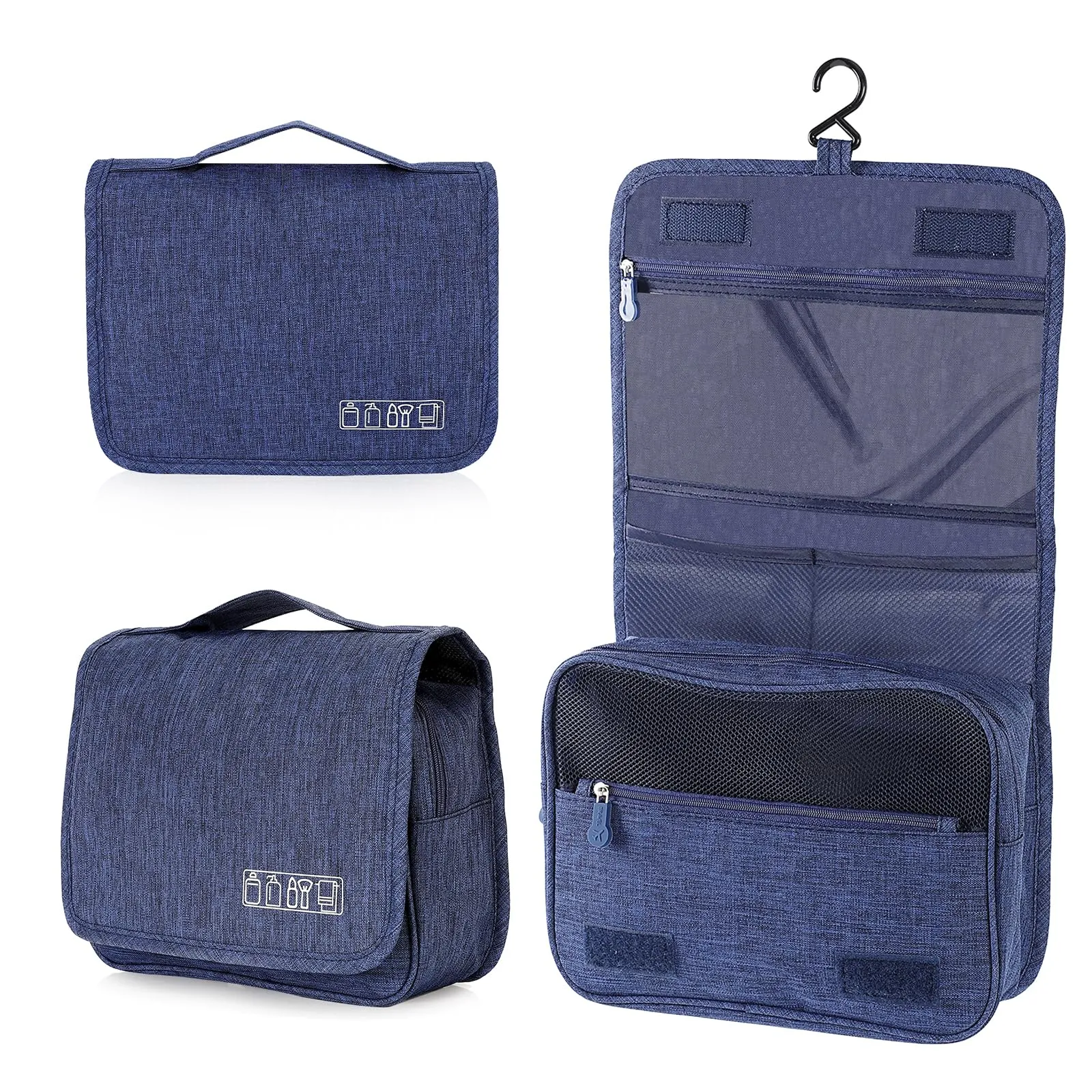 AiQInu Beauty Case da Viaggio, Borsa da Toilette Impermeabile con Gancio per Appendere - immagine 1