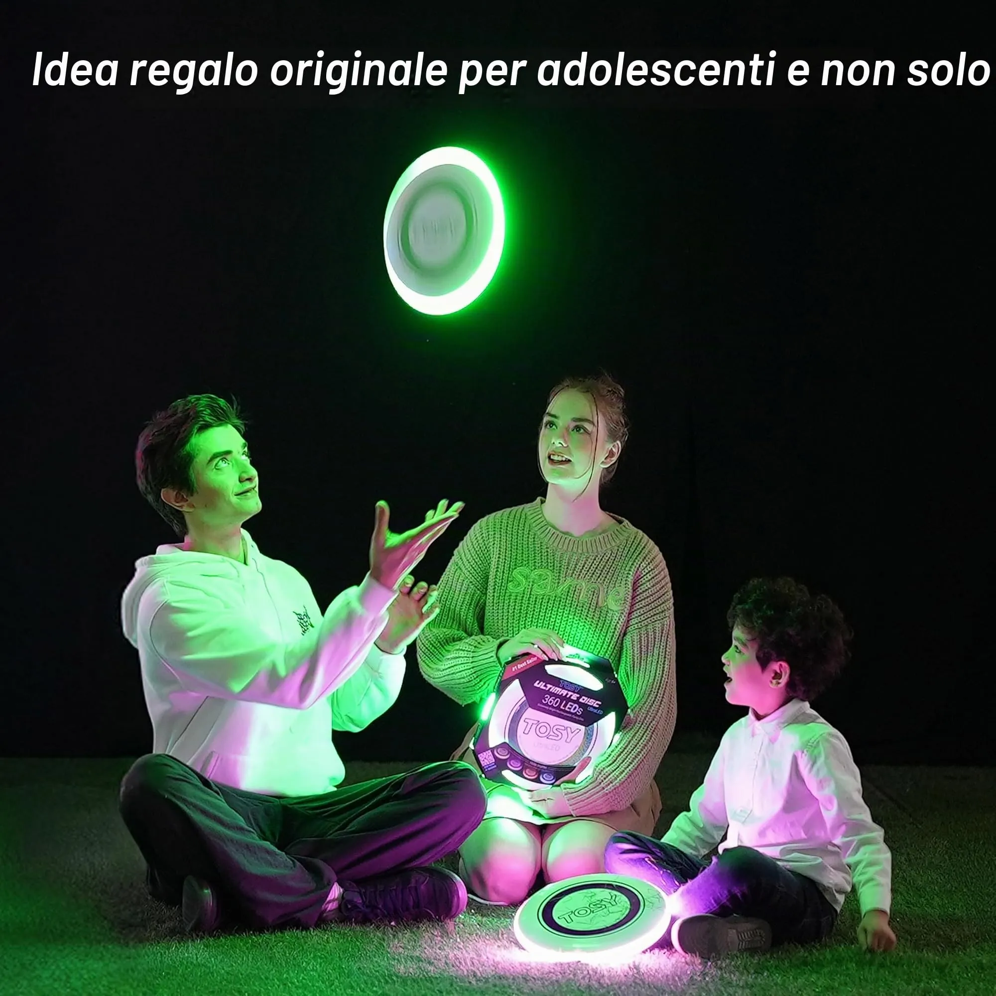 TOSY Flying Disc LED RGB, 108 LEDs, Ricaricabile, Impermeabile, 175 g - immagine 6