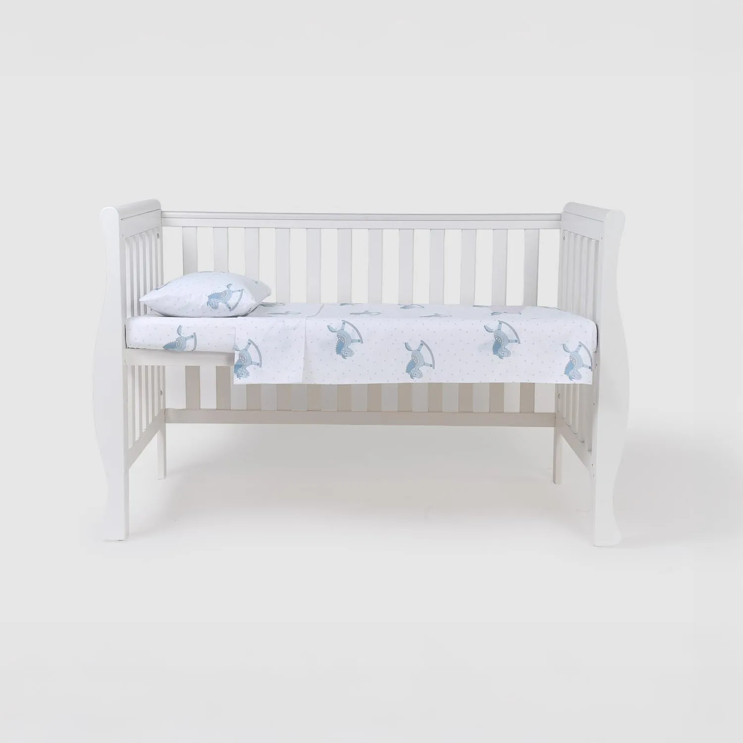 TRAMAS+ Set di Lenzuola per Culla e Miniculla 100% Cotone, 3 Pezzi, 60x120 cm, Caballitos - immagine 1