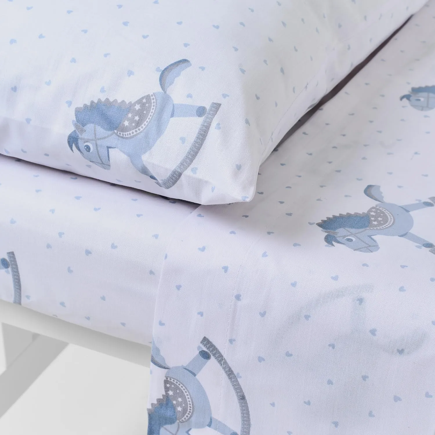 TRAMAS+ Set di Lenzuola per Culla e Miniculla 100% Cotone, 3 Pezzi, 60x120 cm, Caballitos - immagine 2