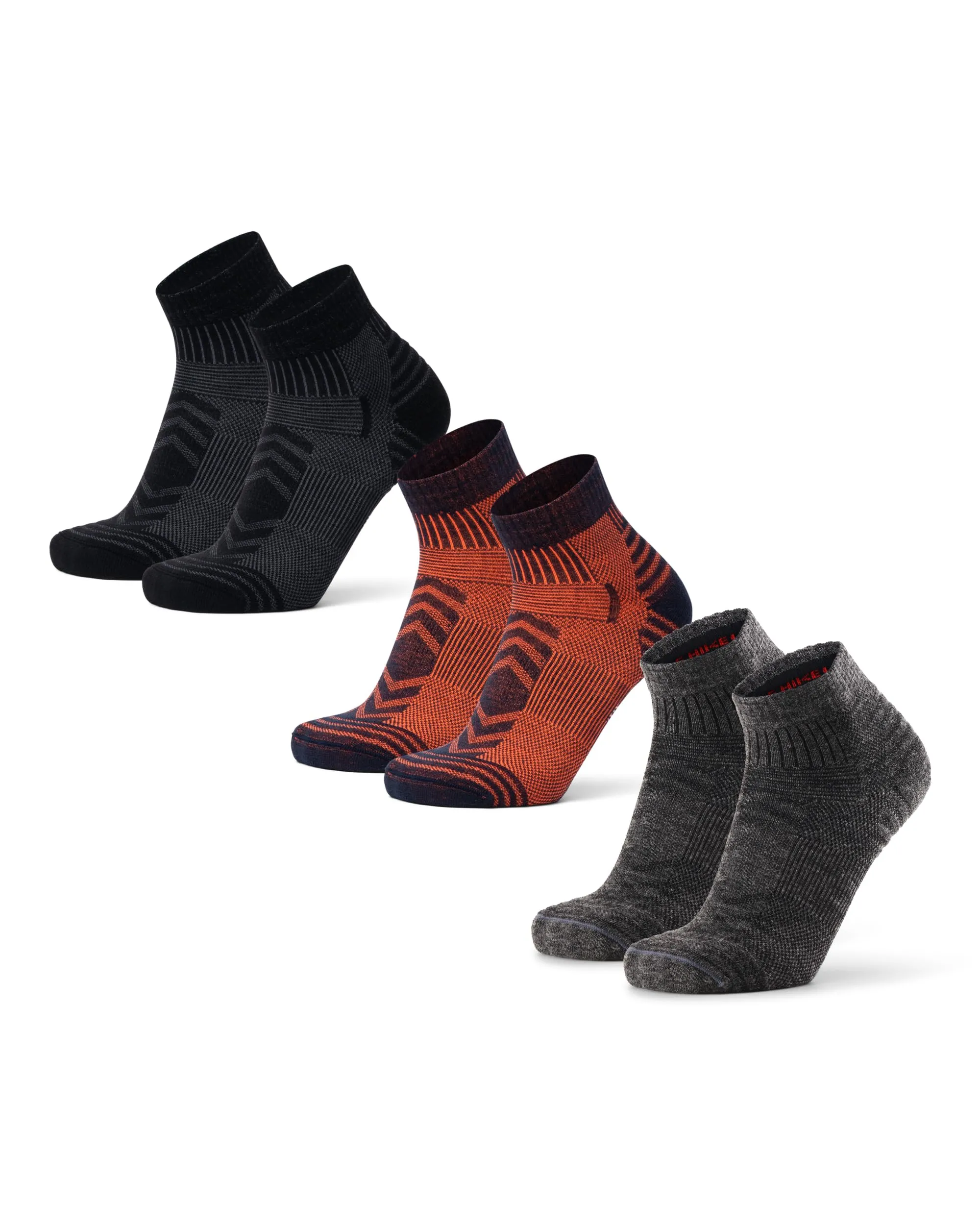 Danish Endurance Calze Trekking Corte Merino, 3 Paia, Multicolore, 39-42 - immagine 1