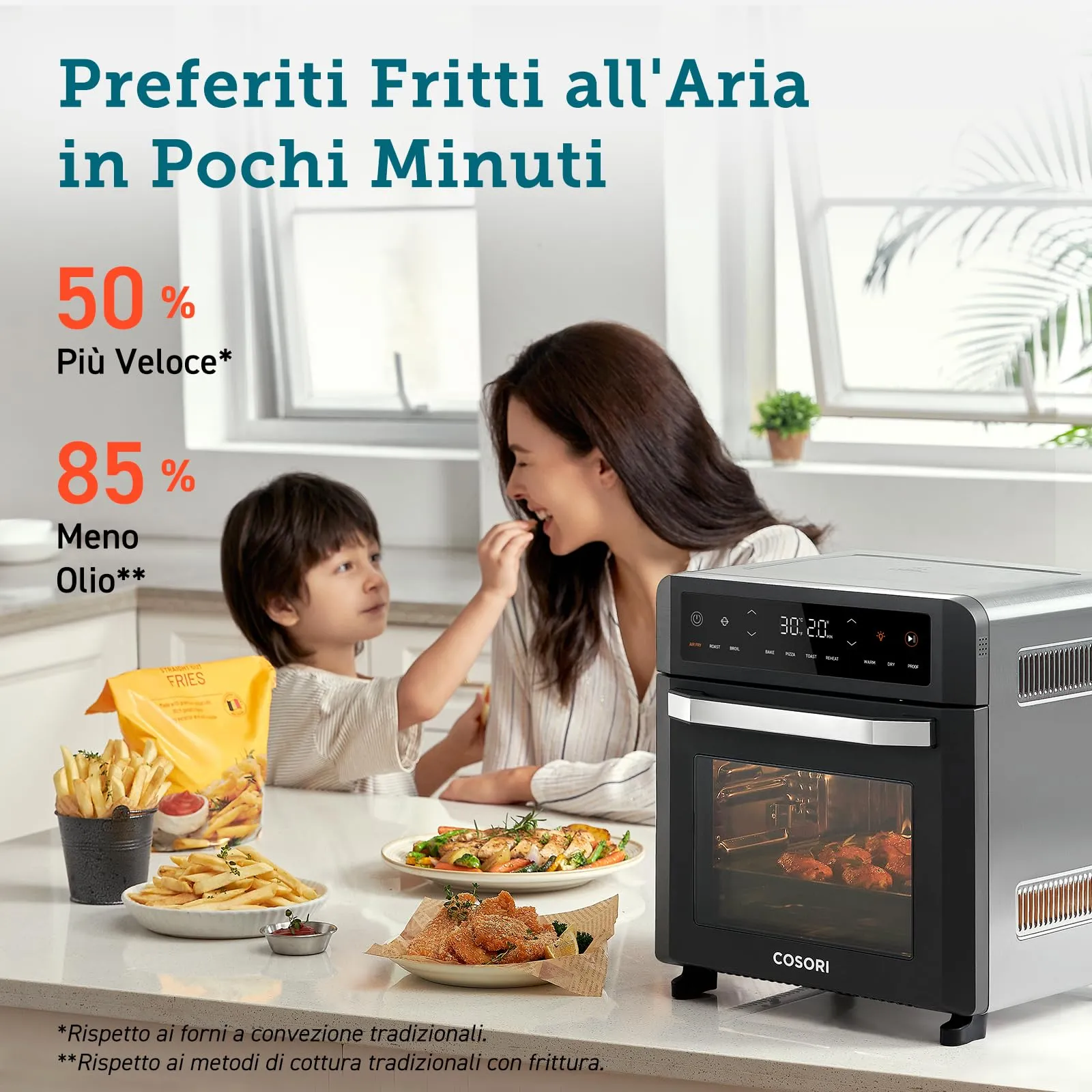 Cosori Friggitrice ad Aria 12 Litri, Doppia Resistenza, Forno Elettrico CAF-R121 - immagine 6
