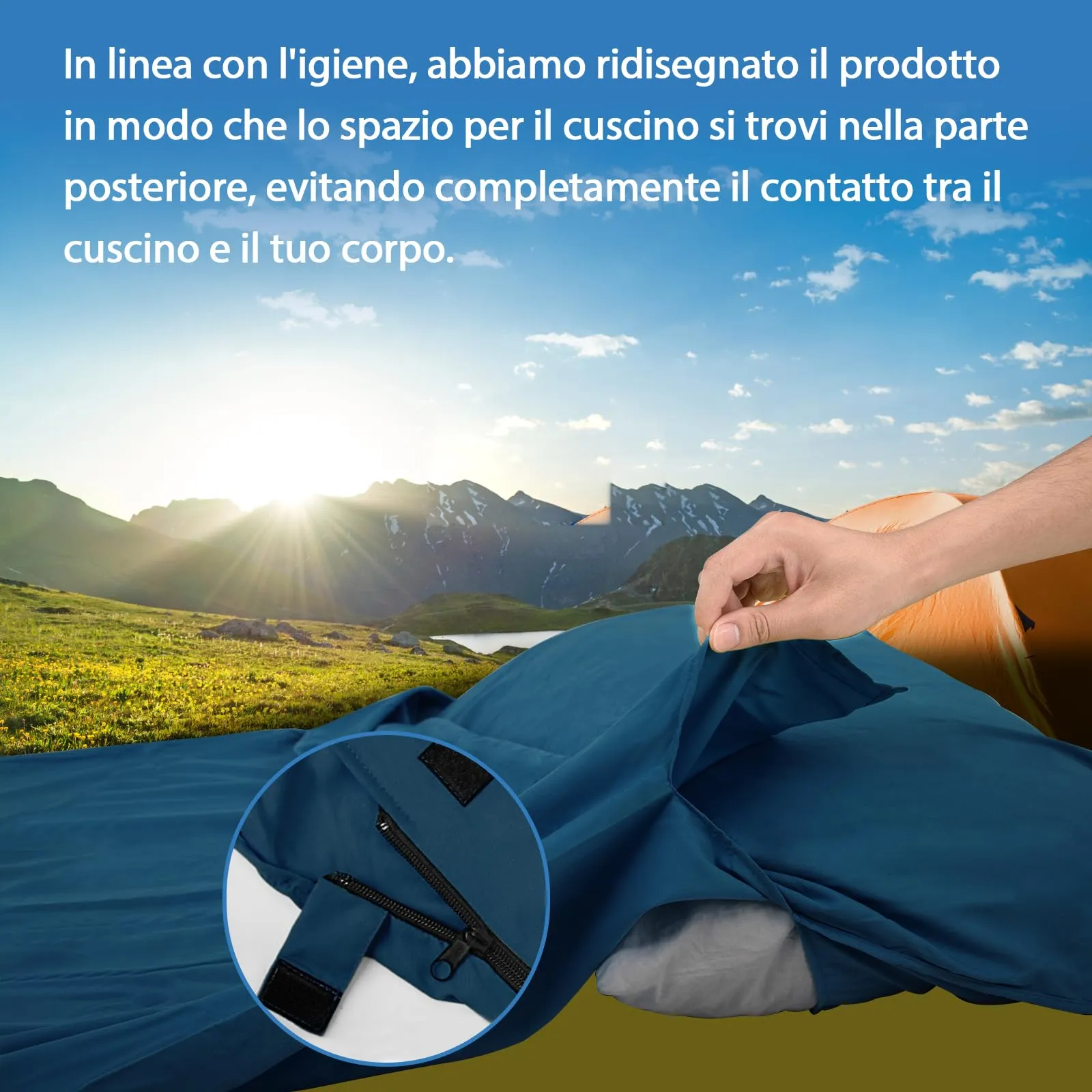 JAICOM Sacco Lenzuolo da Viaggio Ultraleggero e Compatto, 220 x 90 cm - immagine 4