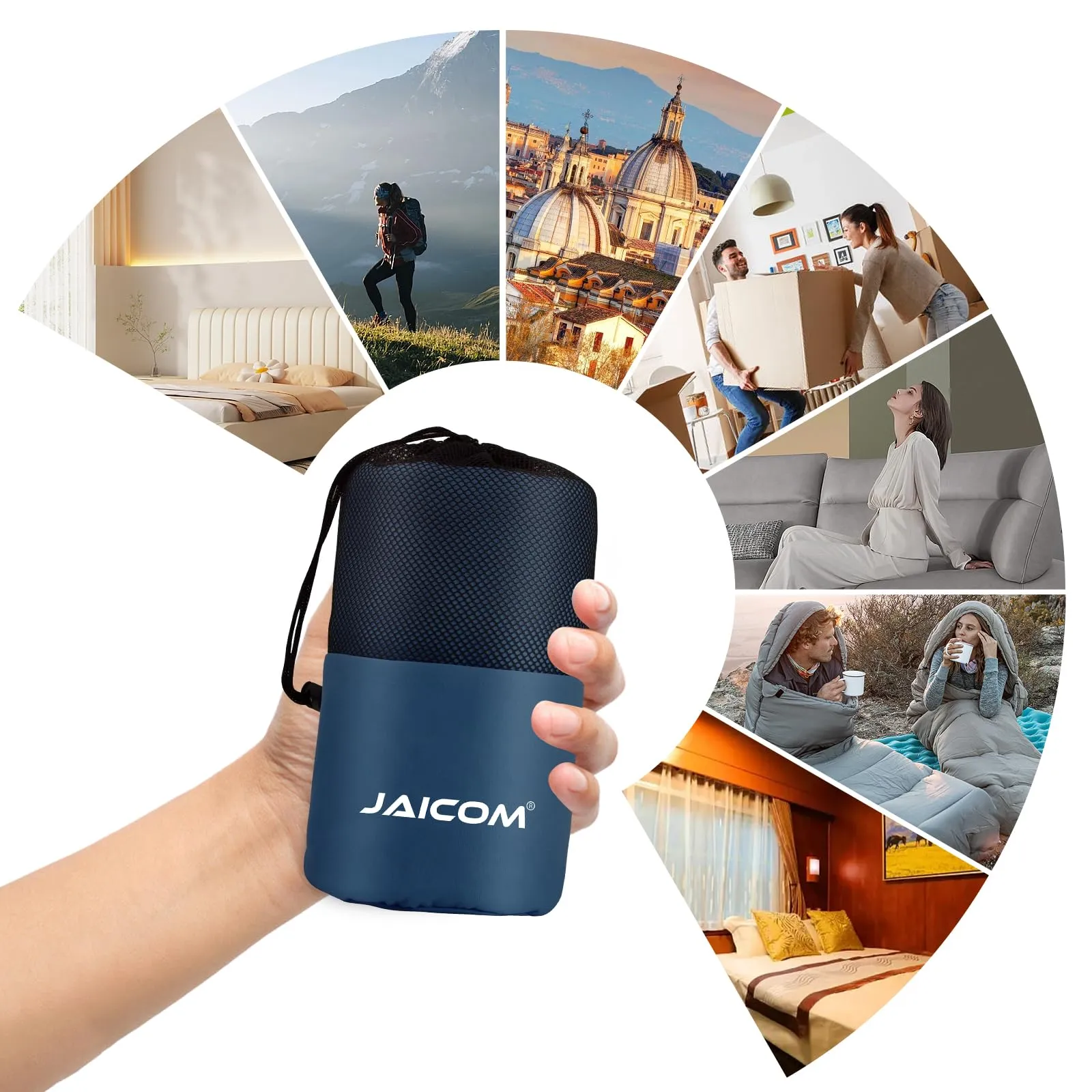 JAICOM Sacco Lenzuolo da Viaggio Ultraleggero e Compatto, 220 x 90 cm - immagine 7
