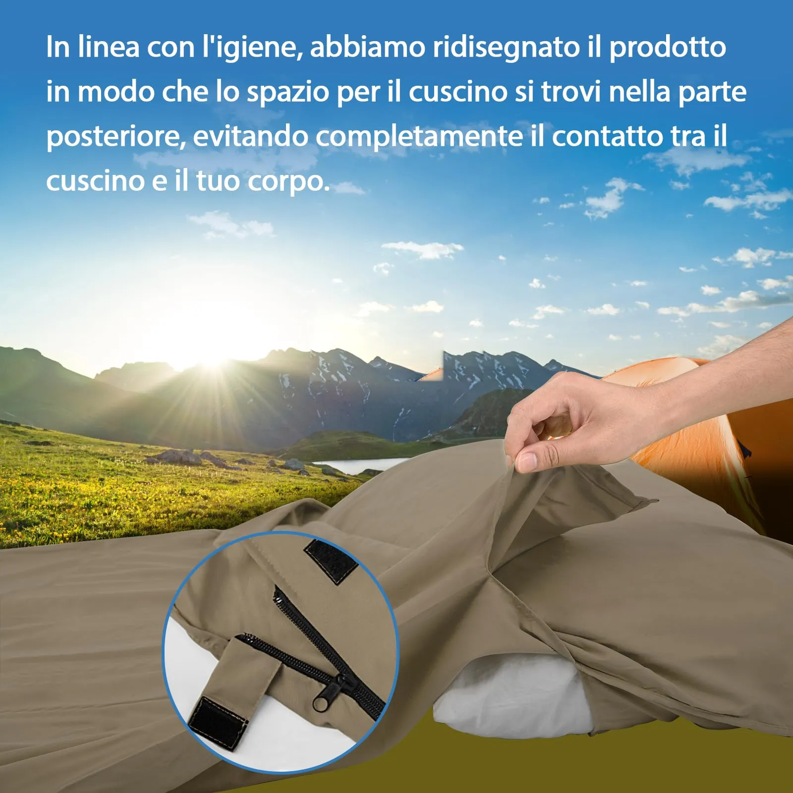 JAICOM Sacco Lenzuolo da Viaggio Ultraleggero e Compatto, 220 x 90 cm - immagine 4