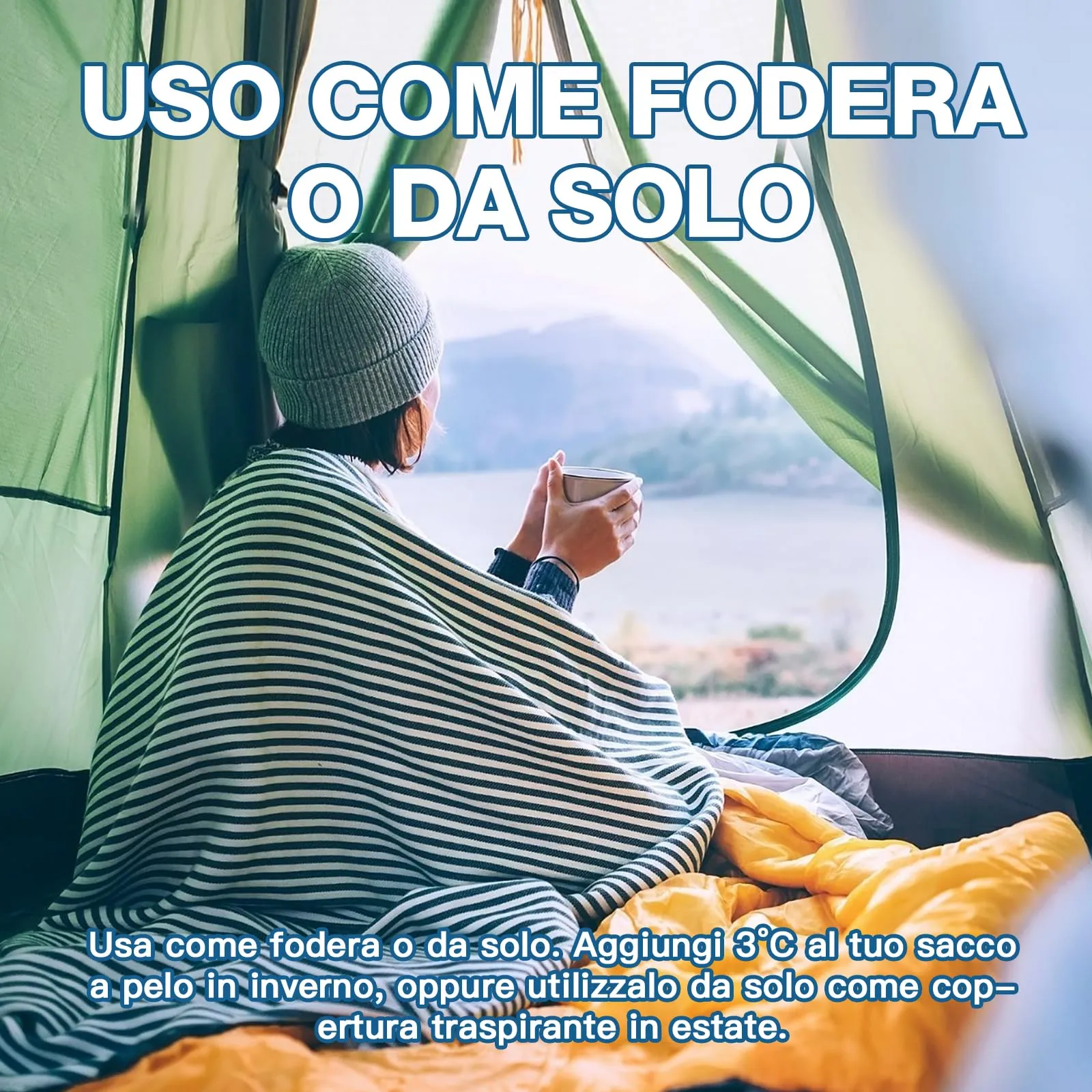 JAICOM Sacco Lenzuolo da Viaggio Ultraleggero e Compatto, 220 x 90 cm - immagine 5