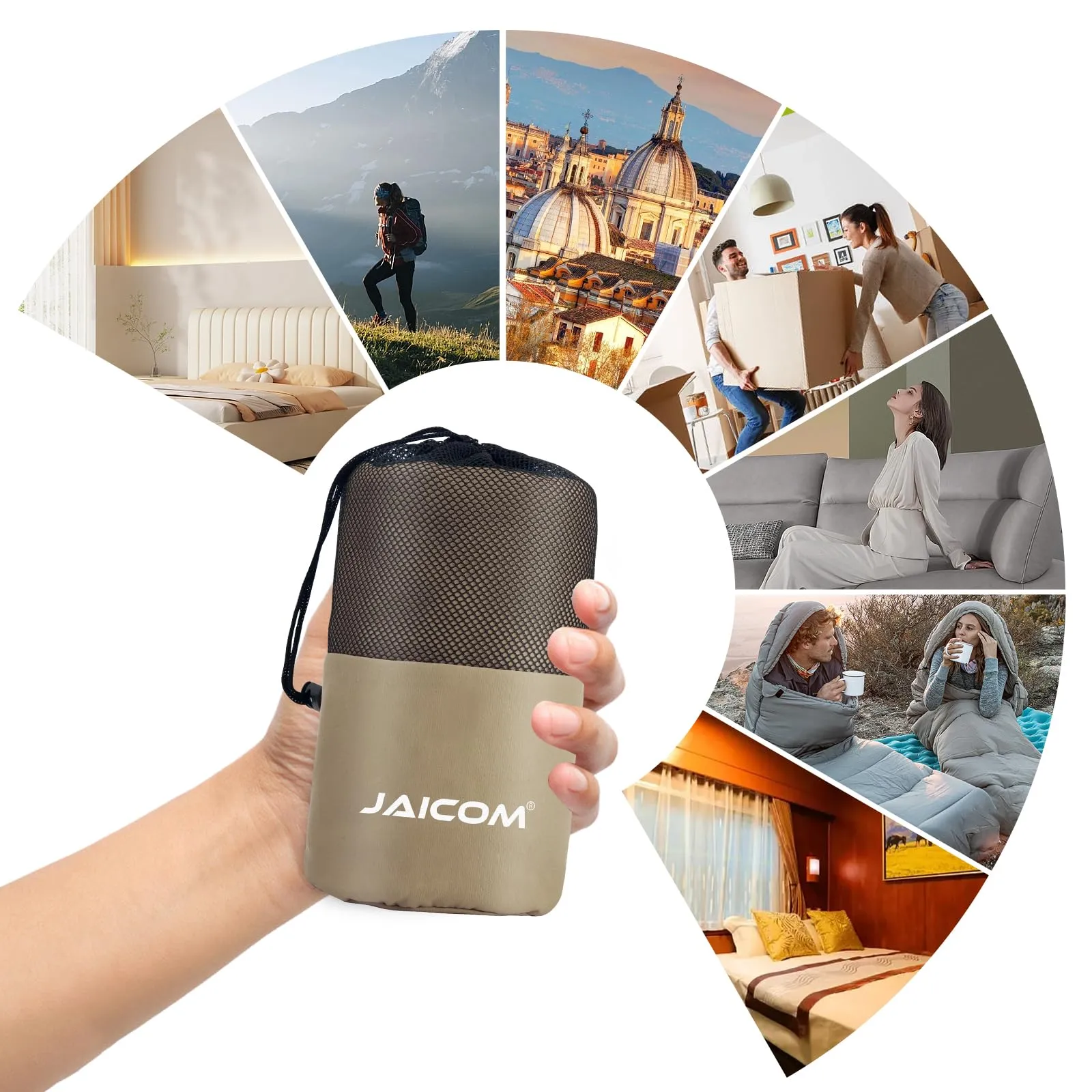 JAICOM Sacco Lenzuolo da Viaggio Ultraleggero e Compatto, 220 x 90 cm - immagine 7