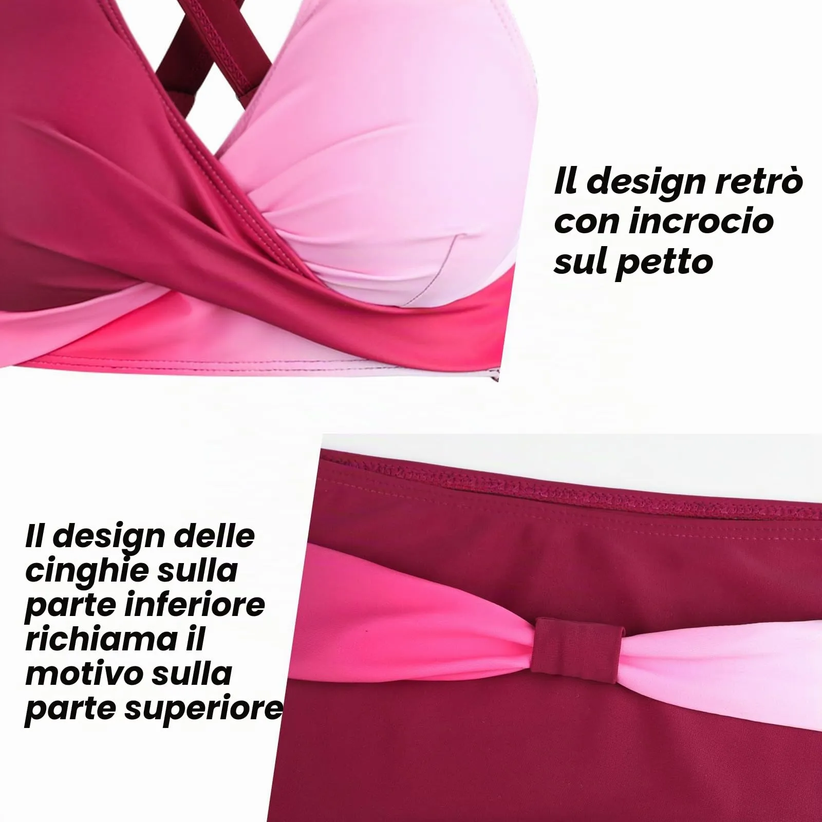 Adigaber Costume da Bagno Bikini Due Pezzi Donna Vita Alta Stampato - immagine 5