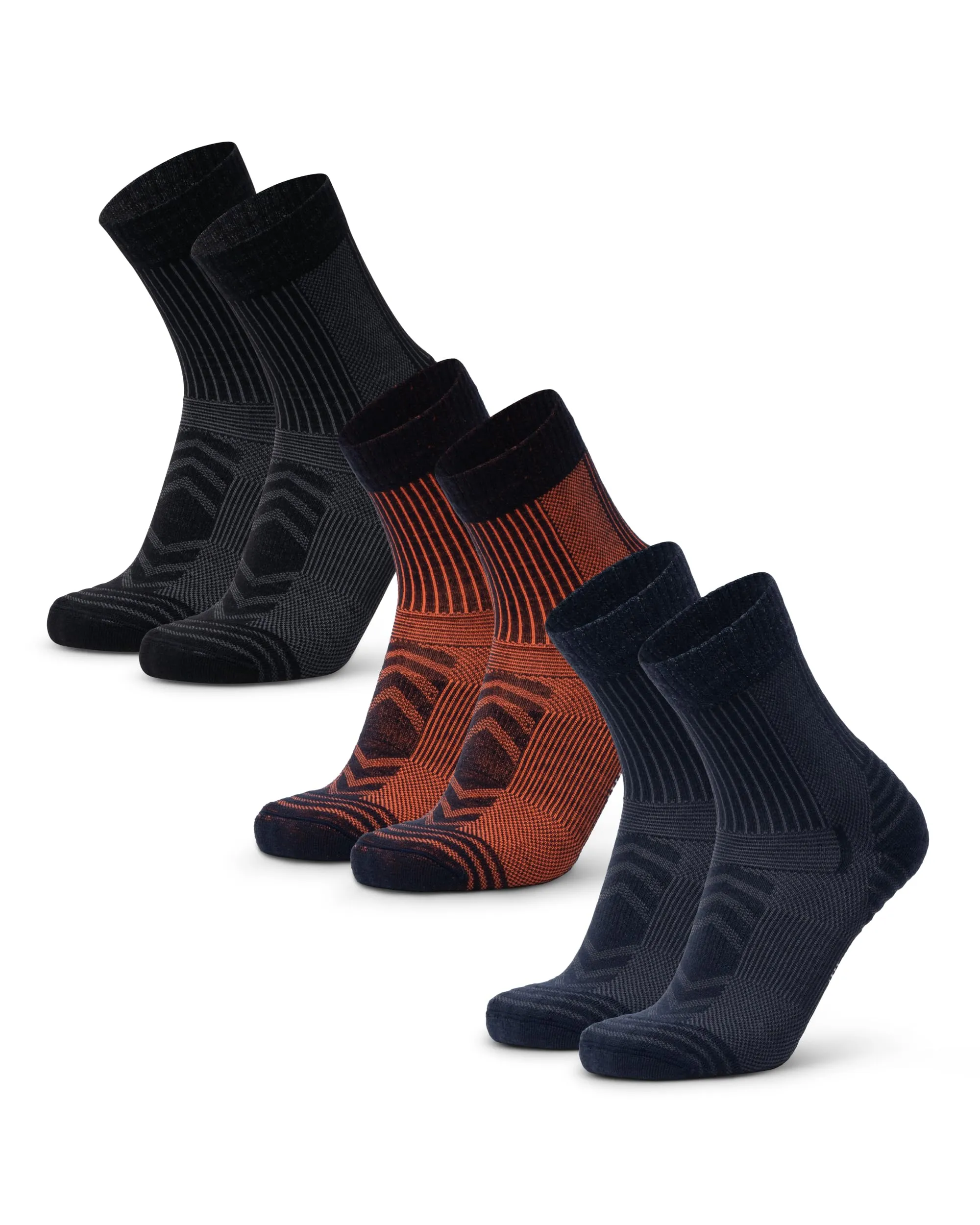 Danish Endurance Calze Trekking Leggere in Lana Merino, 3 Paia, Multicolore, 39-42 - immagine 1