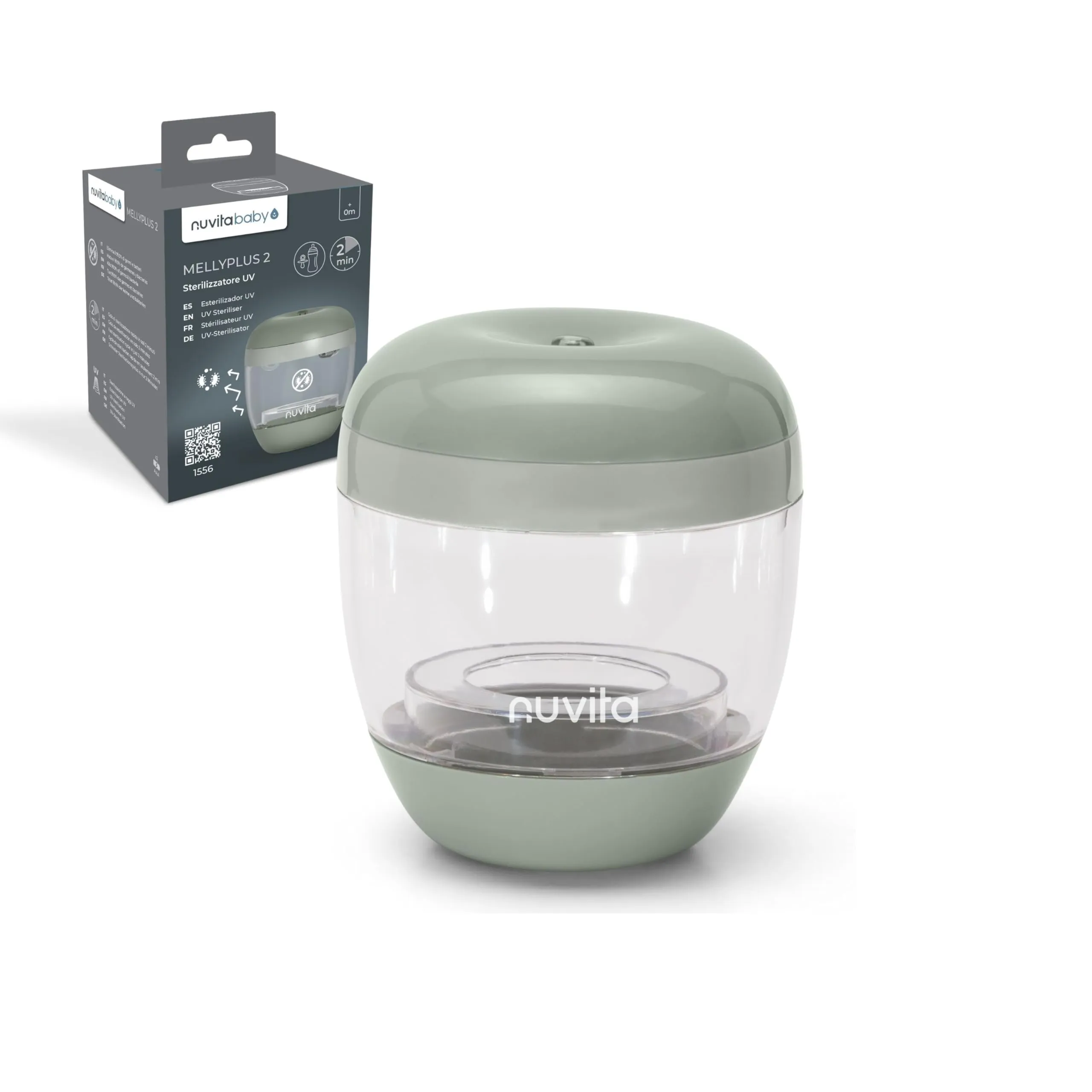 Nuvita 1556 MellyPlus Sterilizzatore UV Portatile per Biberon, Ciucci e Proteggi Capezzoli, Verde Salvia - immagine 1