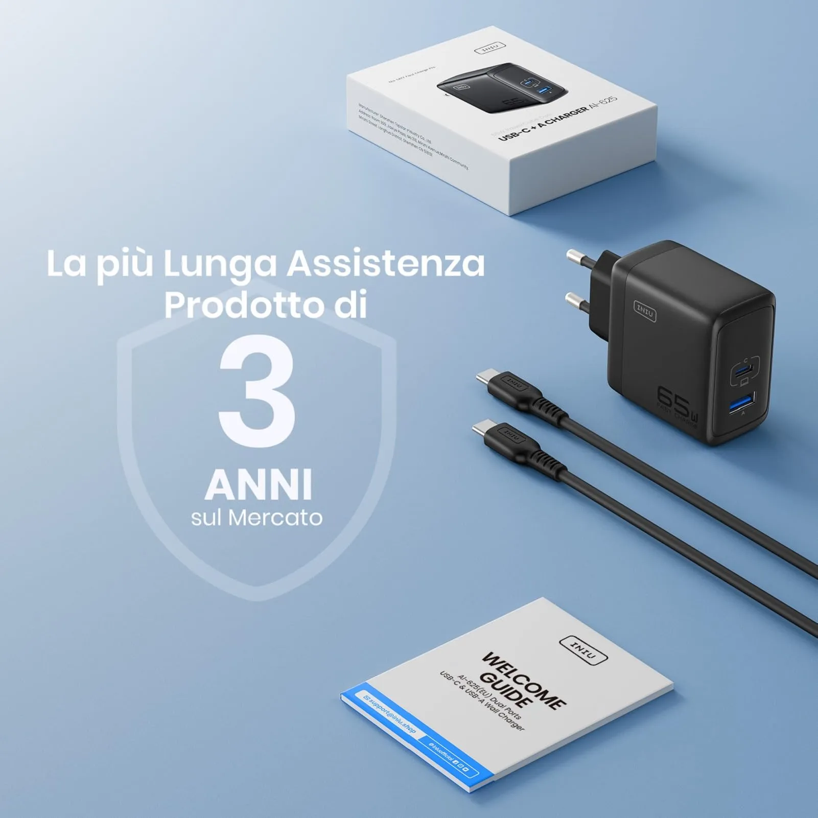 INIU 65W Caricatore USB-C e USB-A AI-625 - immagine 6