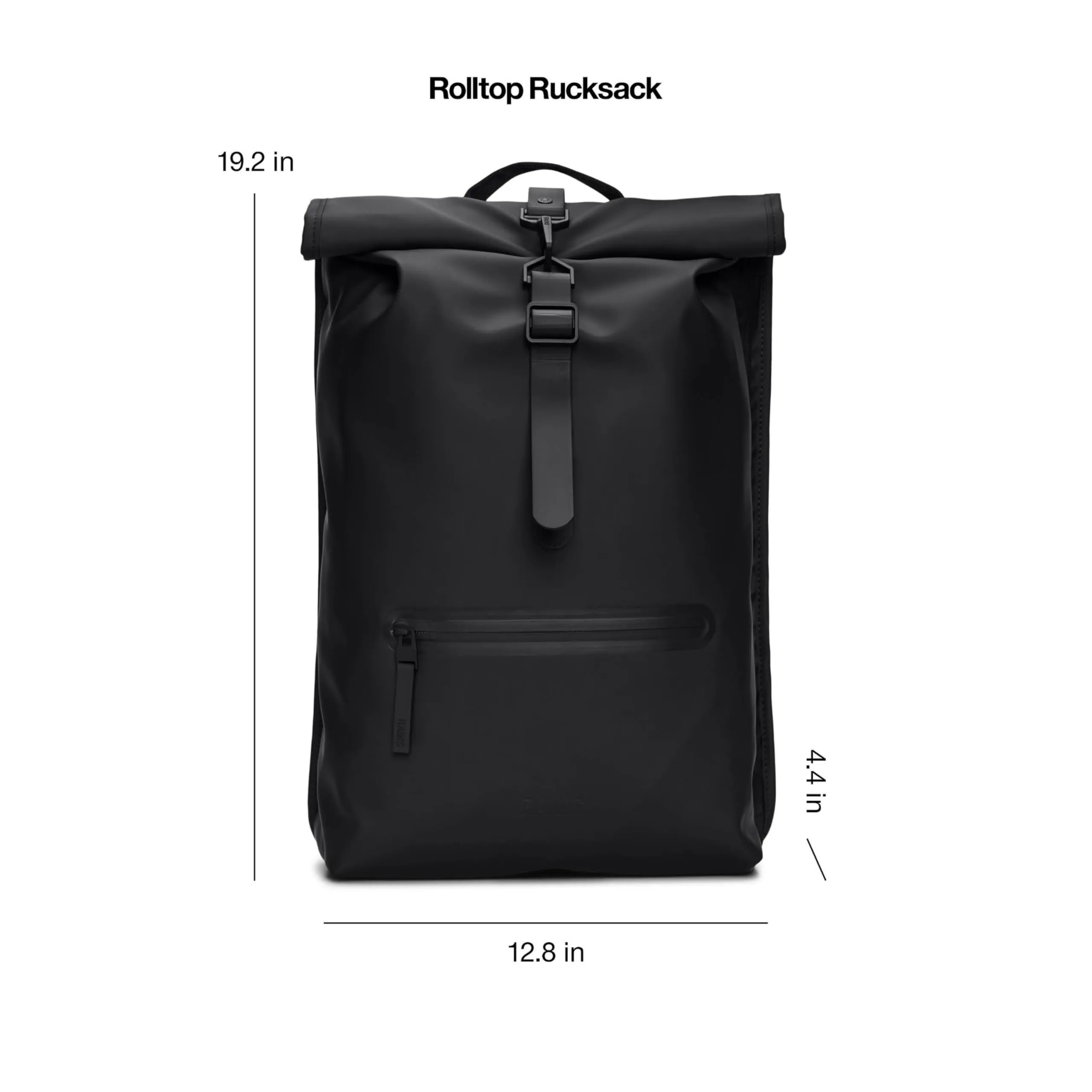 RAINS Zaino Rolltop Impermeabile, Nero, Regular - immagine 7