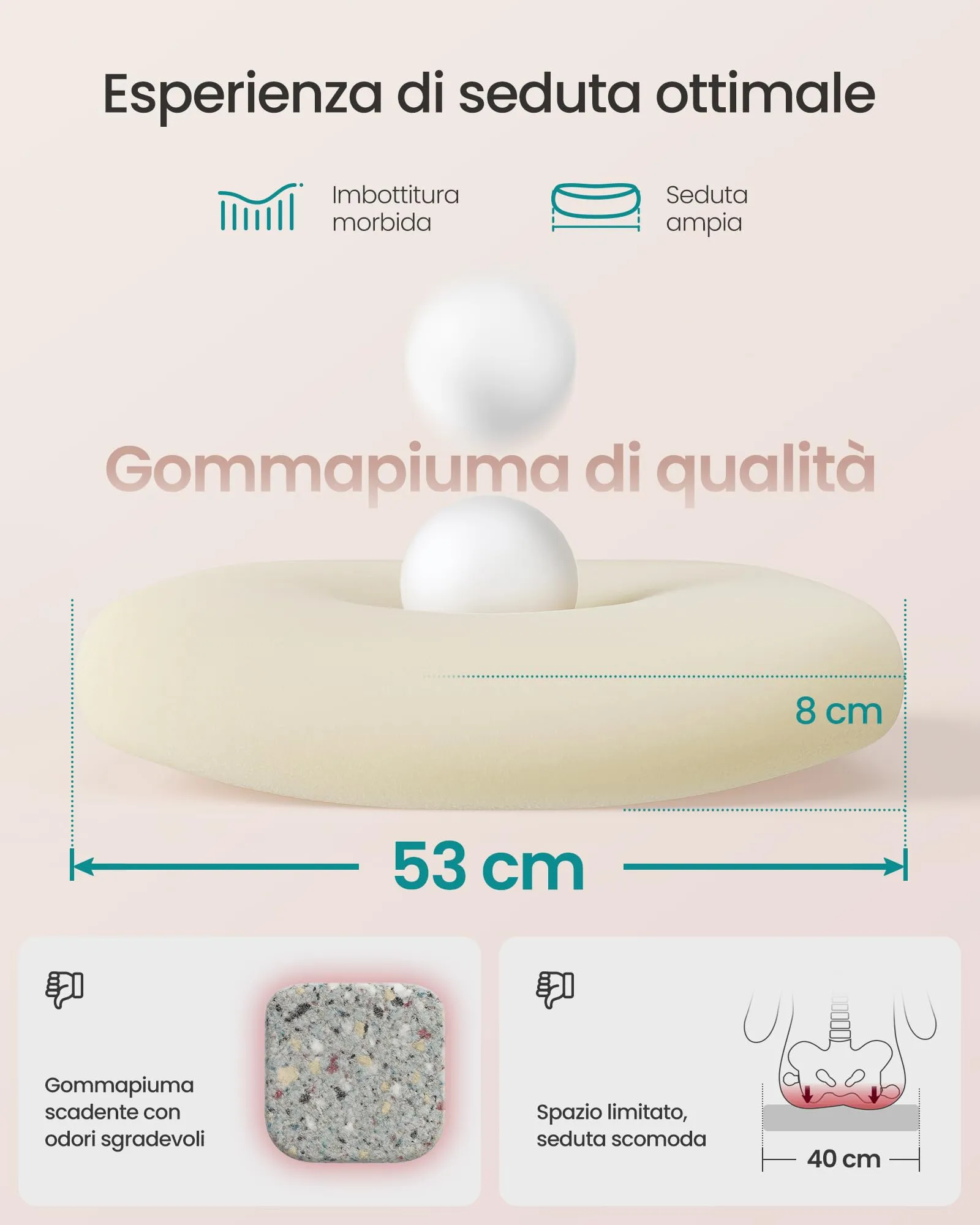 SONGMICS Sedia da Ufficio Ergonomica in Rete, Supporto Lombare, Braccioli Pieghevoli, Rosa Pastello OBN037R01 - immagine 5