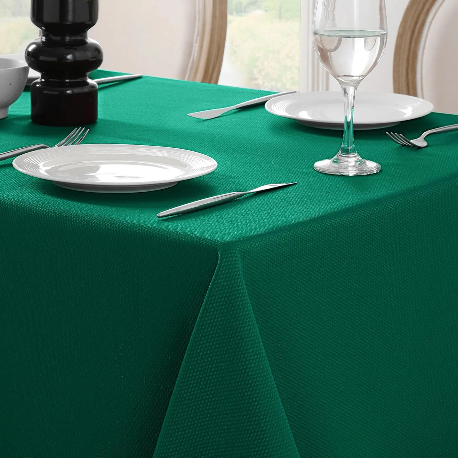 Softalker Tovaglia Rettangolare Natalizia in Tessuto Jacquard, Impermeabile e Lavabile, 152,4 x 304,8 cm, Verde - immagine 1