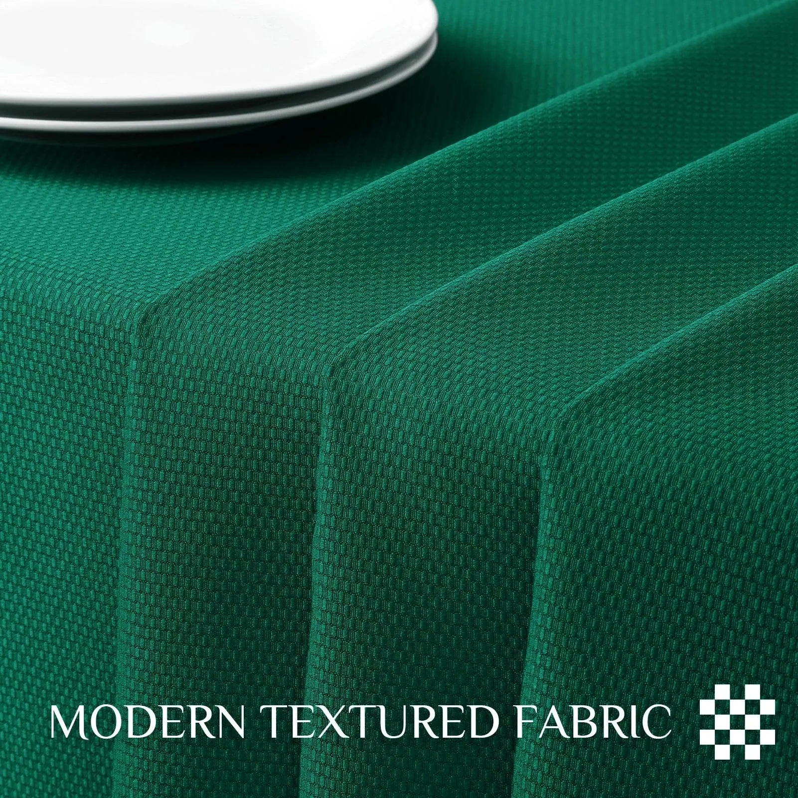 Softalker Tovaglia Rettangolare Natalizia in Tessuto Jacquard, Impermeabile e Lavabile, 152,4 x 304,8 cm, Verde - immagine 5