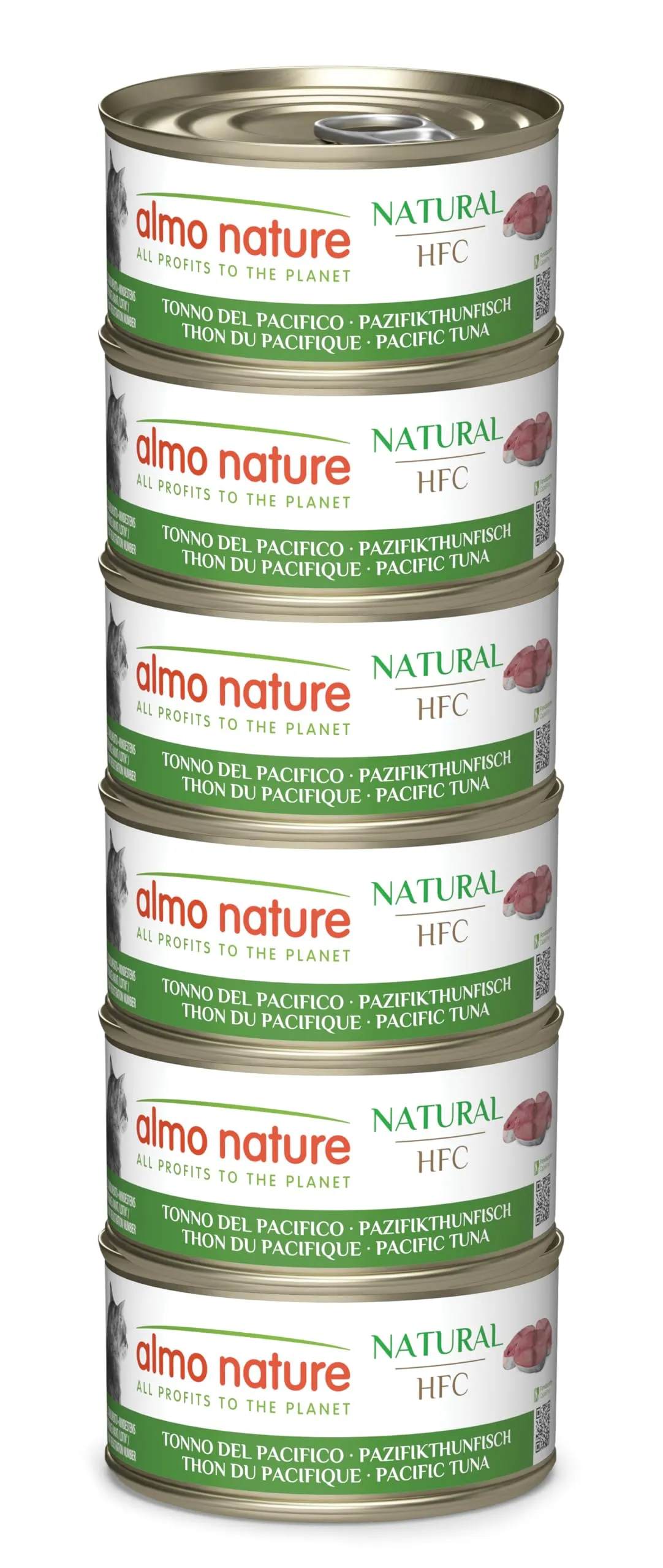 Almo Nature HFC Natural Alimento Umido per Gatti - Tonno del Pacifico - 420 g (6 x 70 g) - immagine 1