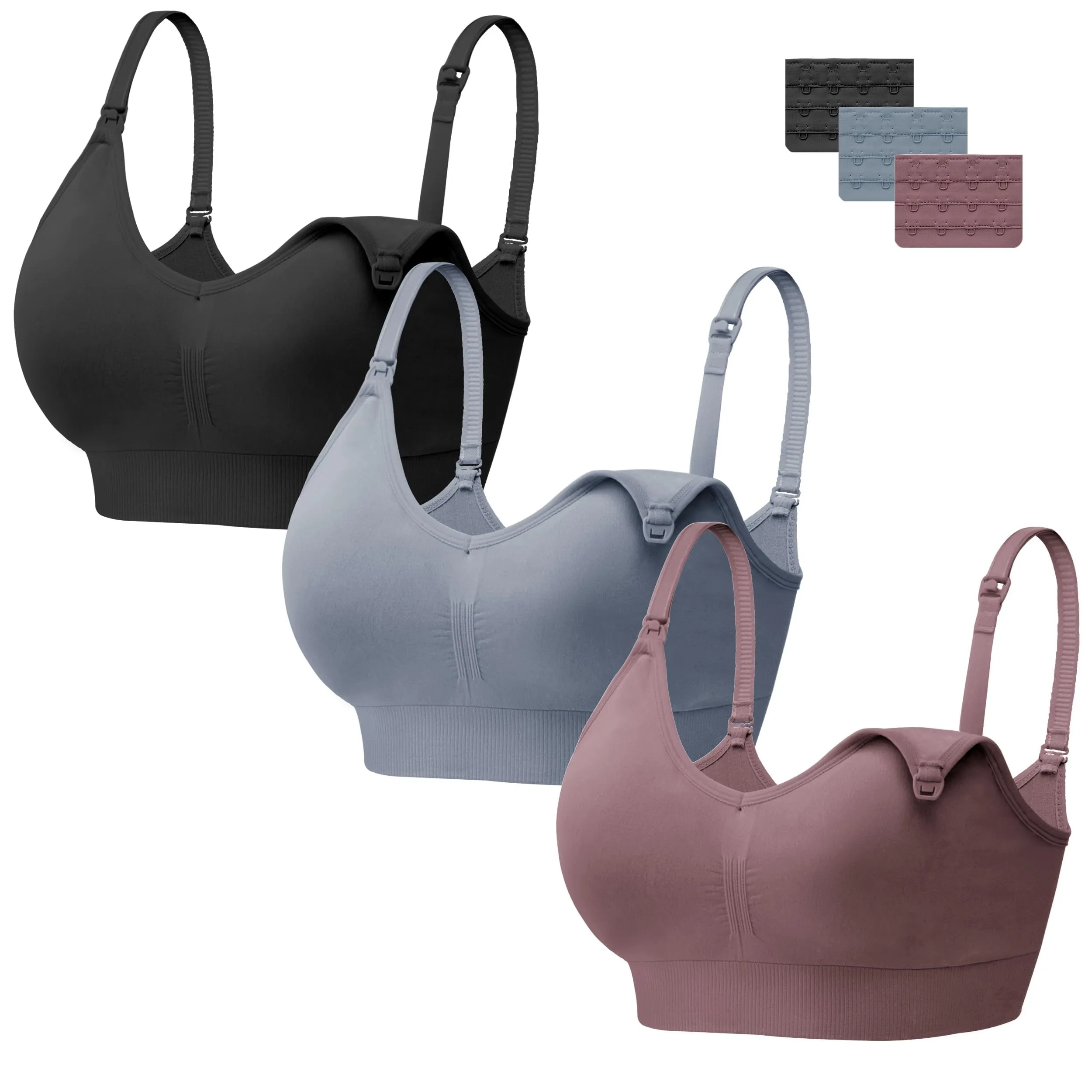 HBselect Set 3 Reggiseni Allattamento con Estensioni per Donna - immagine 1
