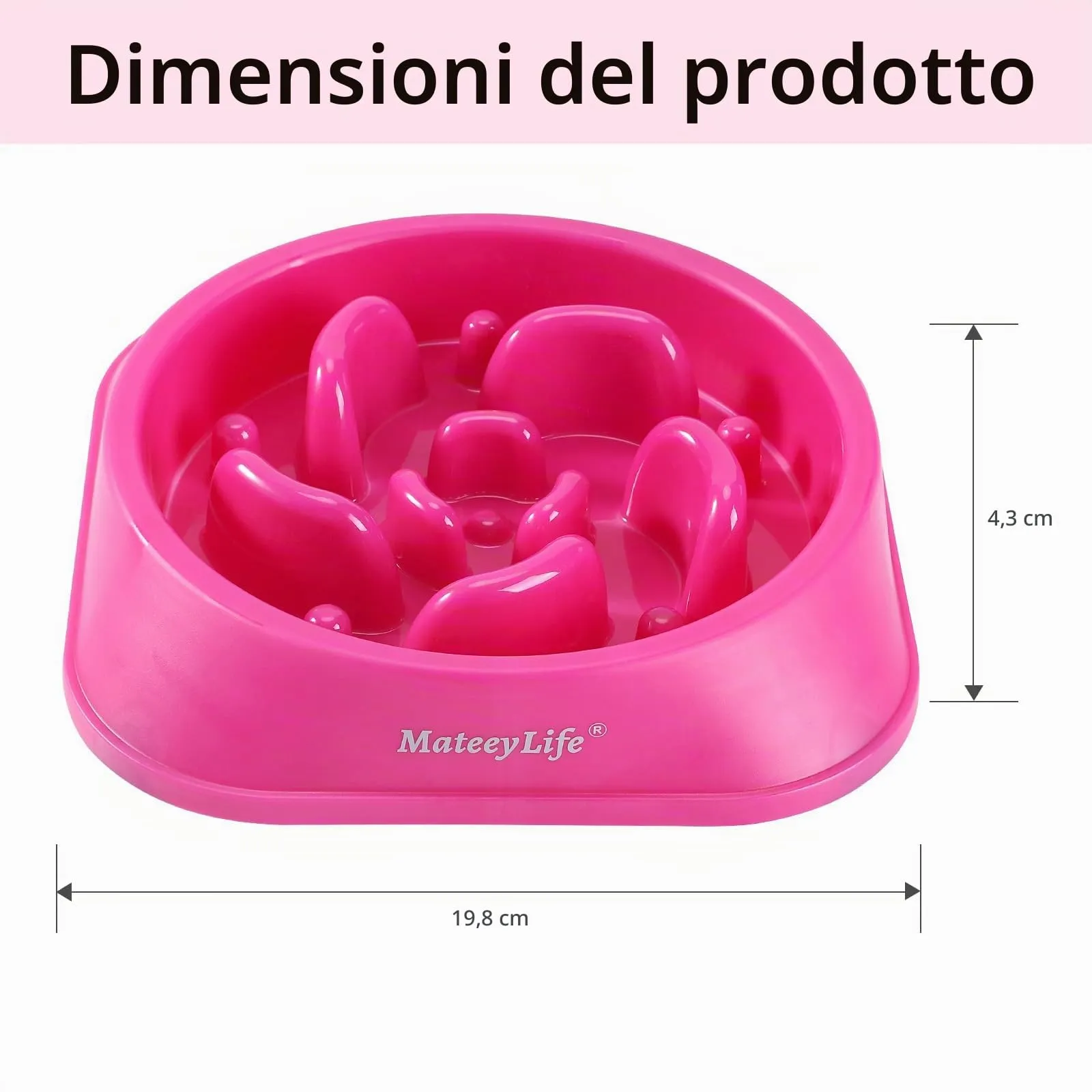 MateeyLife Ciotola per cani con alimentazione lenta, puzzle anti-soffocamento per cani di piccola e media taglia, lilla - immagine 3