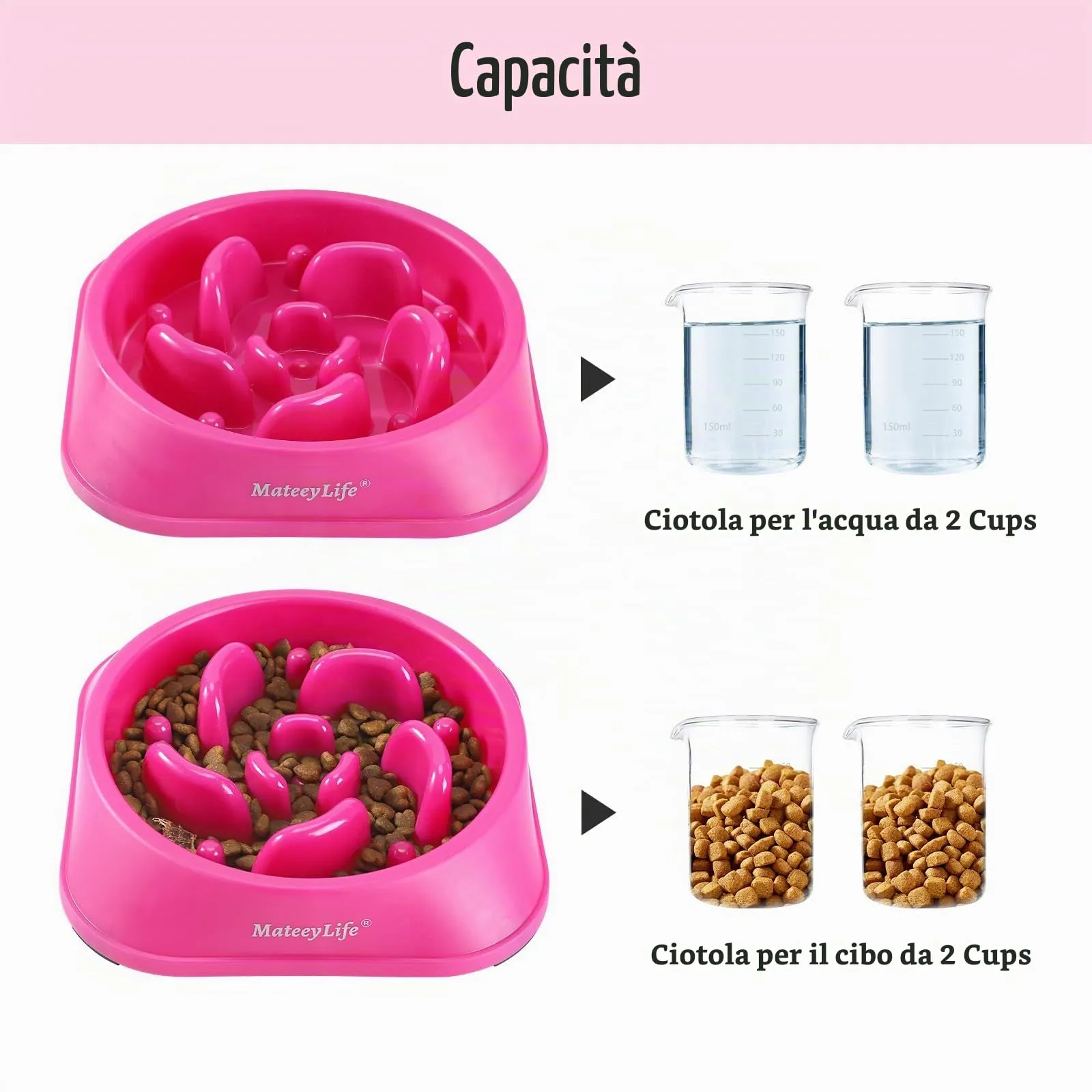MateeyLife Ciotola per cani con alimentazione lenta, puzzle anti-soffocamento per cani di piccola e media taglia, lilla - immagine 5