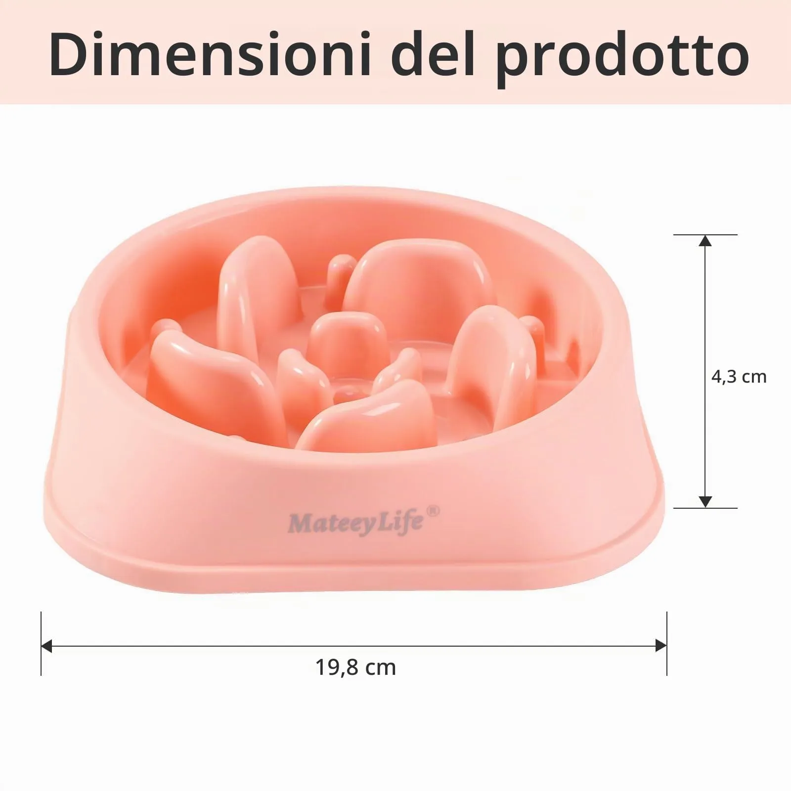 MateeyLife Ciotola per cani con alimentazione lenta antiscivolo Bloat Stop Labirinto, Taglia Media - immagine 3