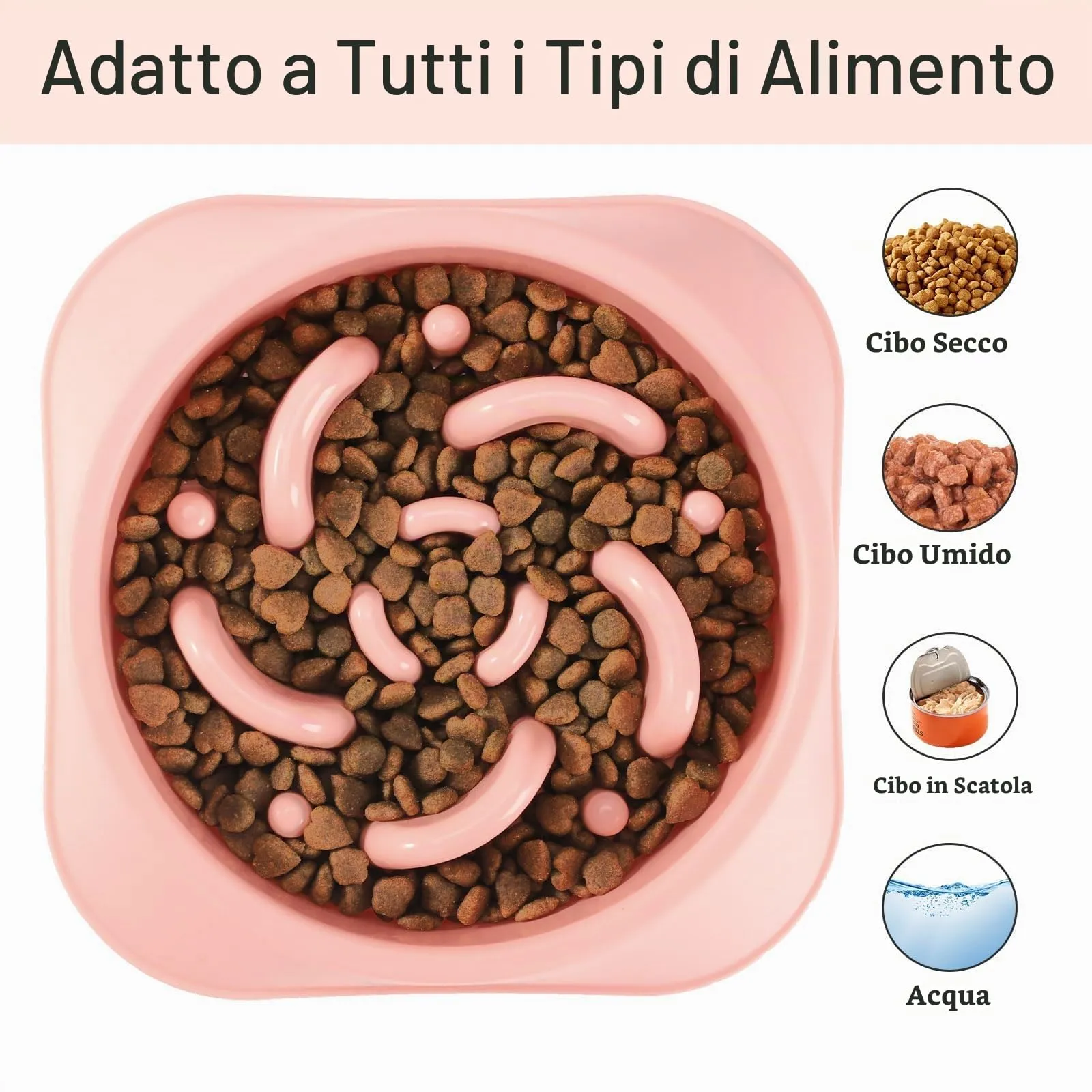 MateeyLife Ciotola per cani con alimentazione lenta antiscivolo Bloat Stop Labirinto, Taglia Media - immagine 6