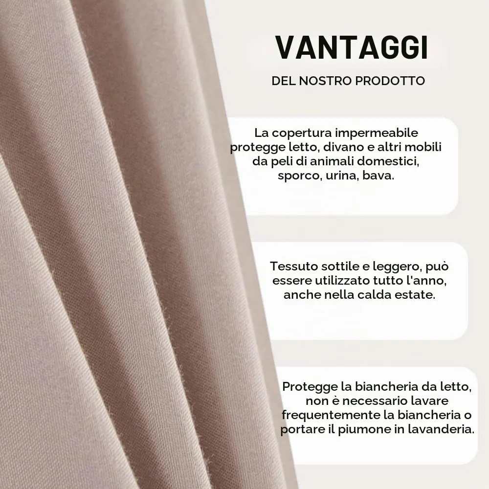 DUJUIKE Copriletto Impermeabile per Materasso e Divano, Cal King/King 250 x 230 cm, Cammello - immagine 7