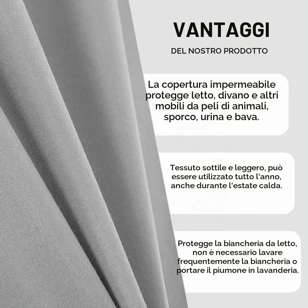 DUJUIKE Copriletto Impermeabile per Letto Matrimoniale, Cane, Gatto e Bambini (Twin 160 * 230cm, Grigio) - immagine 7