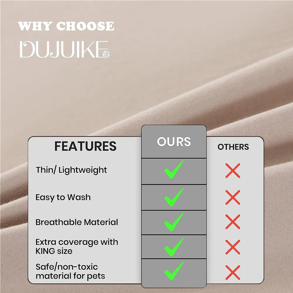 DUJUIKE Copriletto Impermeabile per Letto Matrimoniale, Queen 200 x 230 cm, Cammello - immagine 4